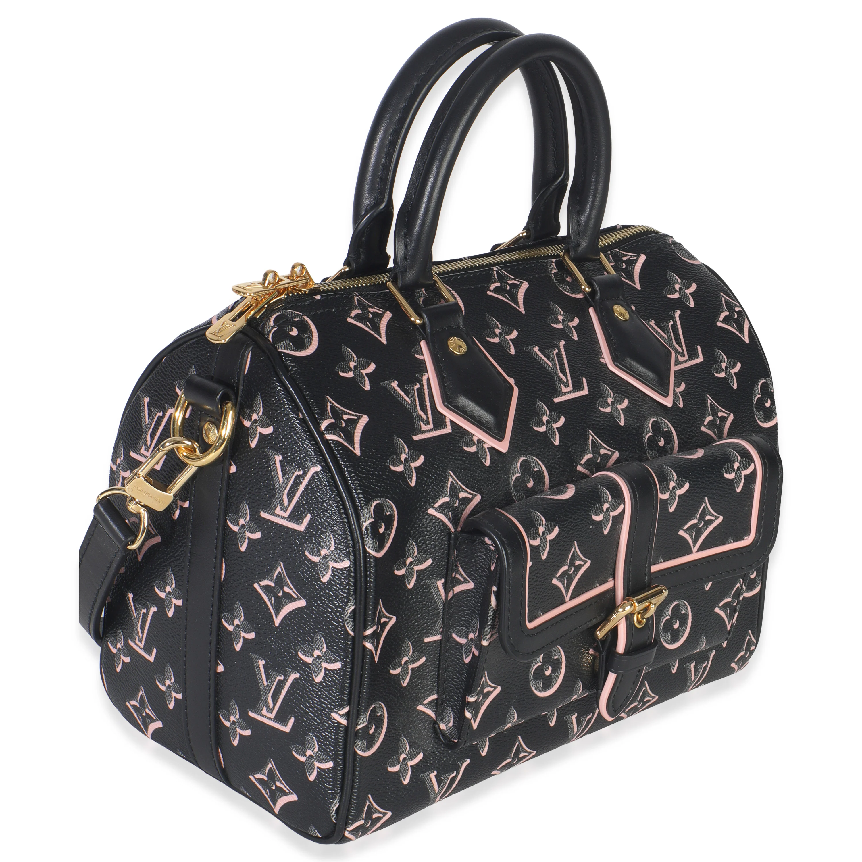 Black Monogram Canvas Fall for You Speedy Bandouliere 25 - Image 3