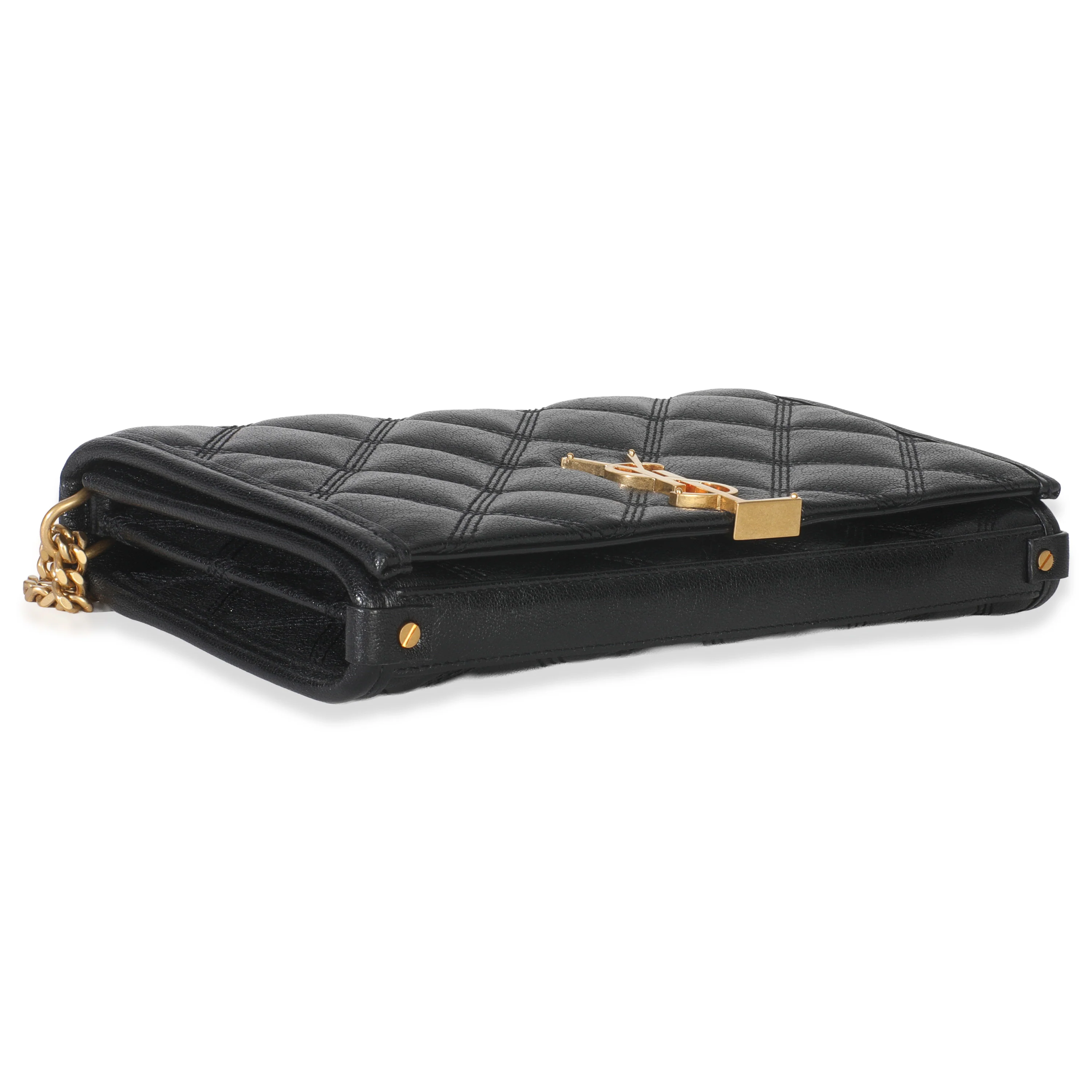 Black Quilted Lambskin Mini Becky Chain Bag - Image 6