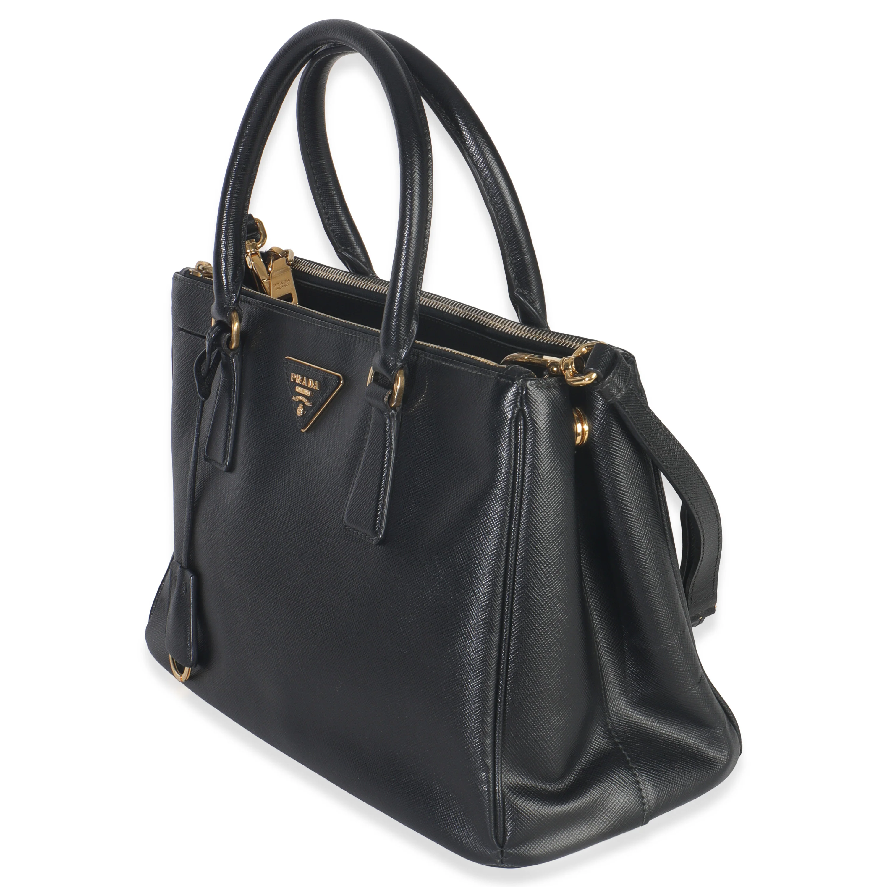 Black Saffiano Small Galleria Double Zip Tote - Image 2