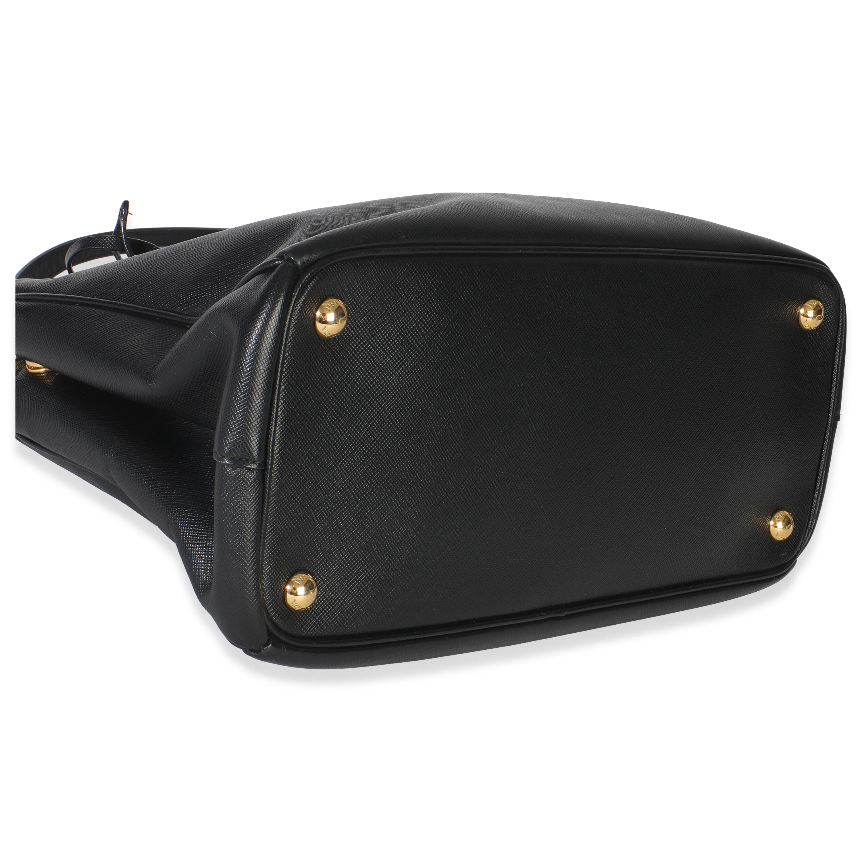 Black Saffiano Small Galleria Double Zip Tote - Image 8