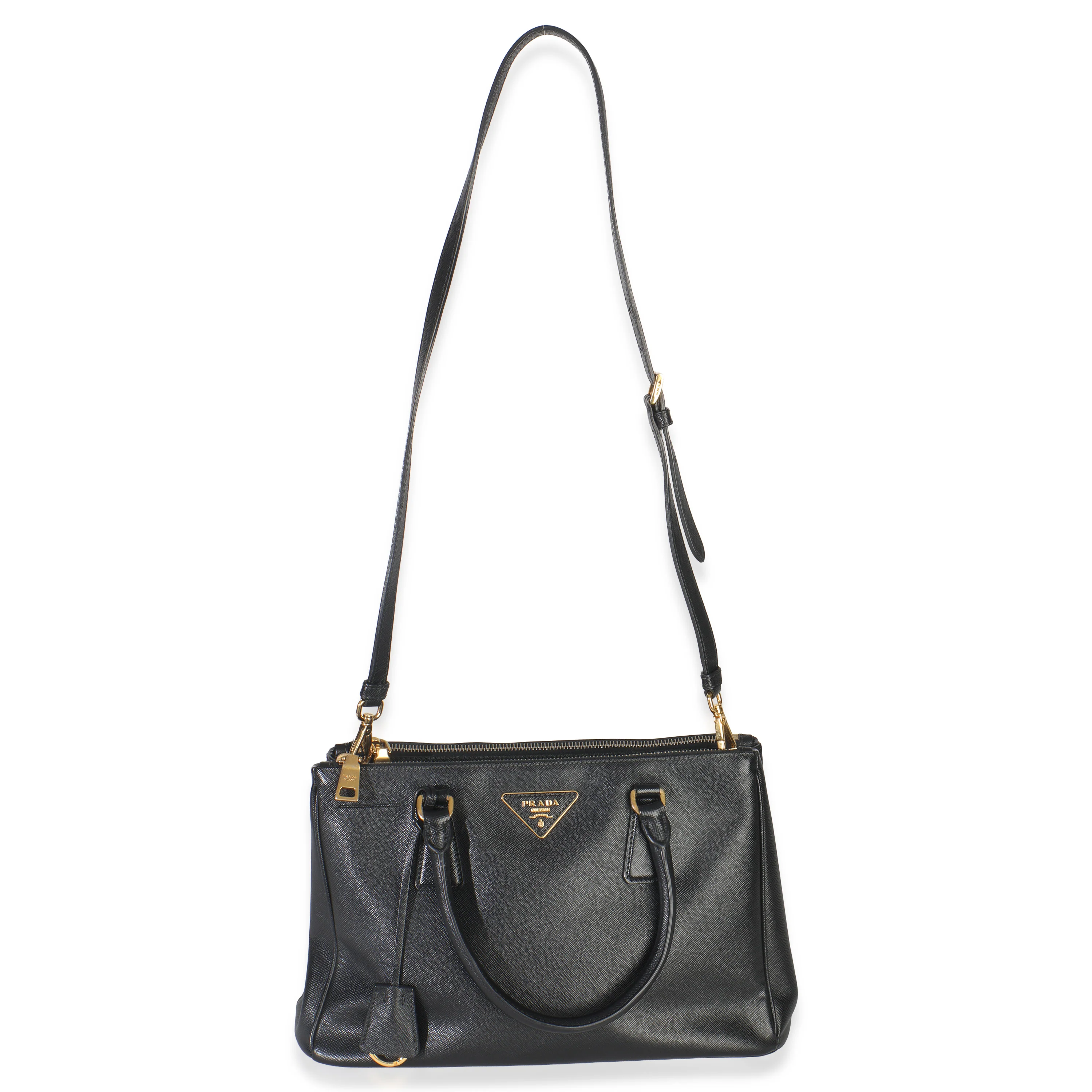 Black Saffiano Small Galleria Double Zip Tote - Image 9