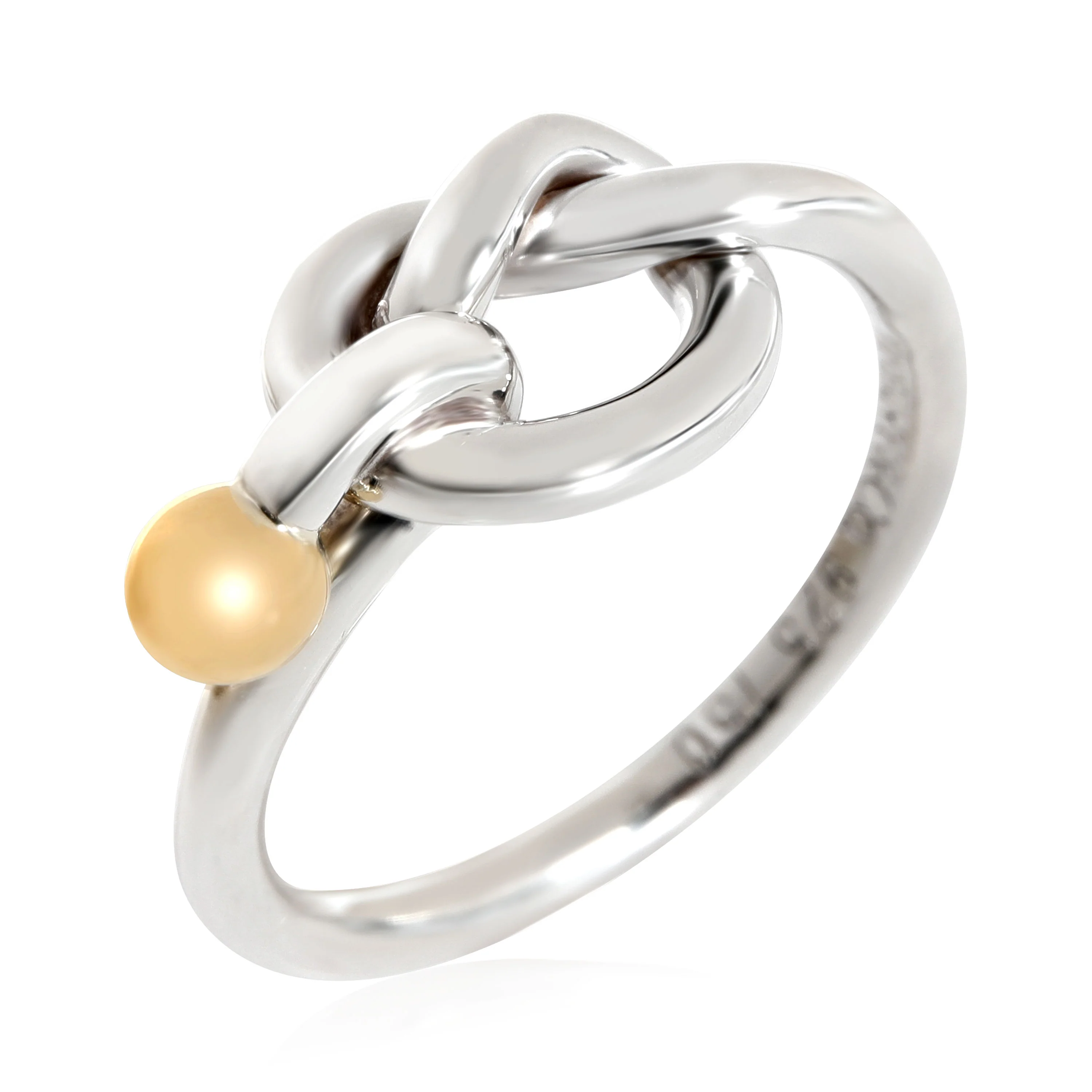 Yellow Gold & Sterling Silver Love Knot Ring - Image 2
