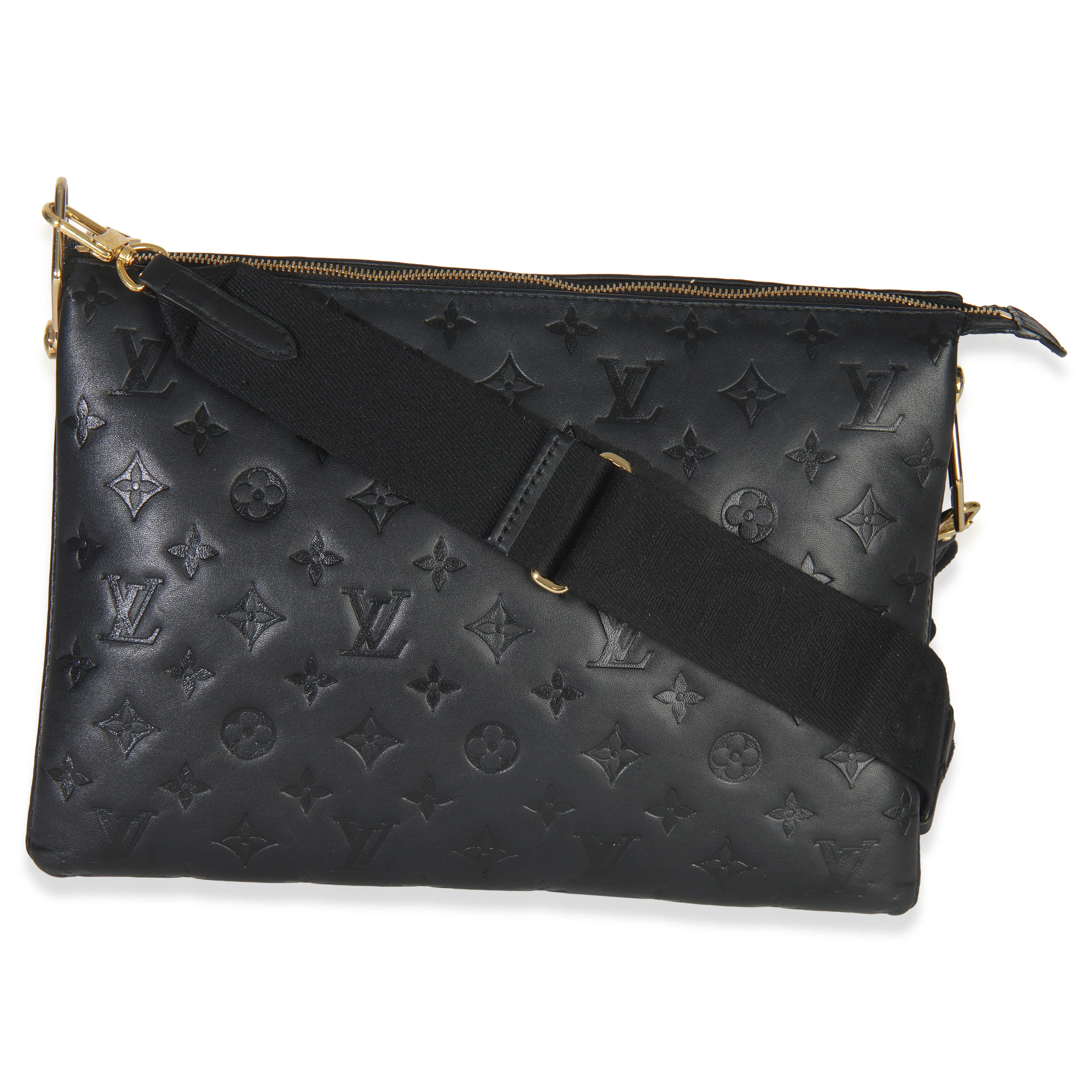Black Monogram Embossed Lambskin Coussin MM - Image 4