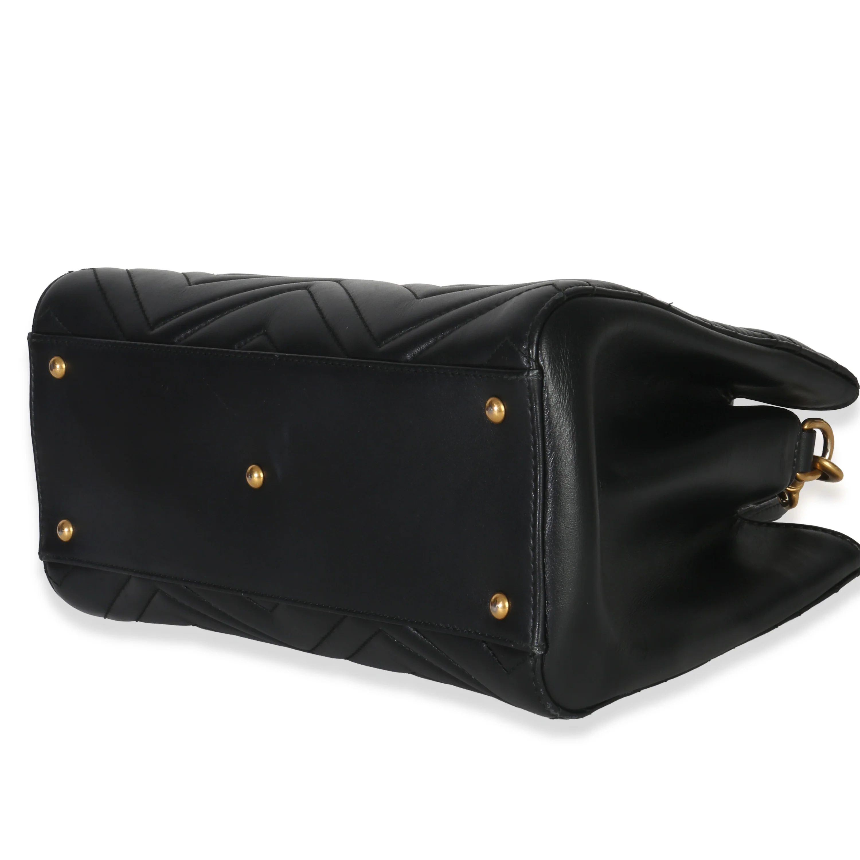 Black Matelasse Calfskin Small Marmont Top Handle Tote - Image 7