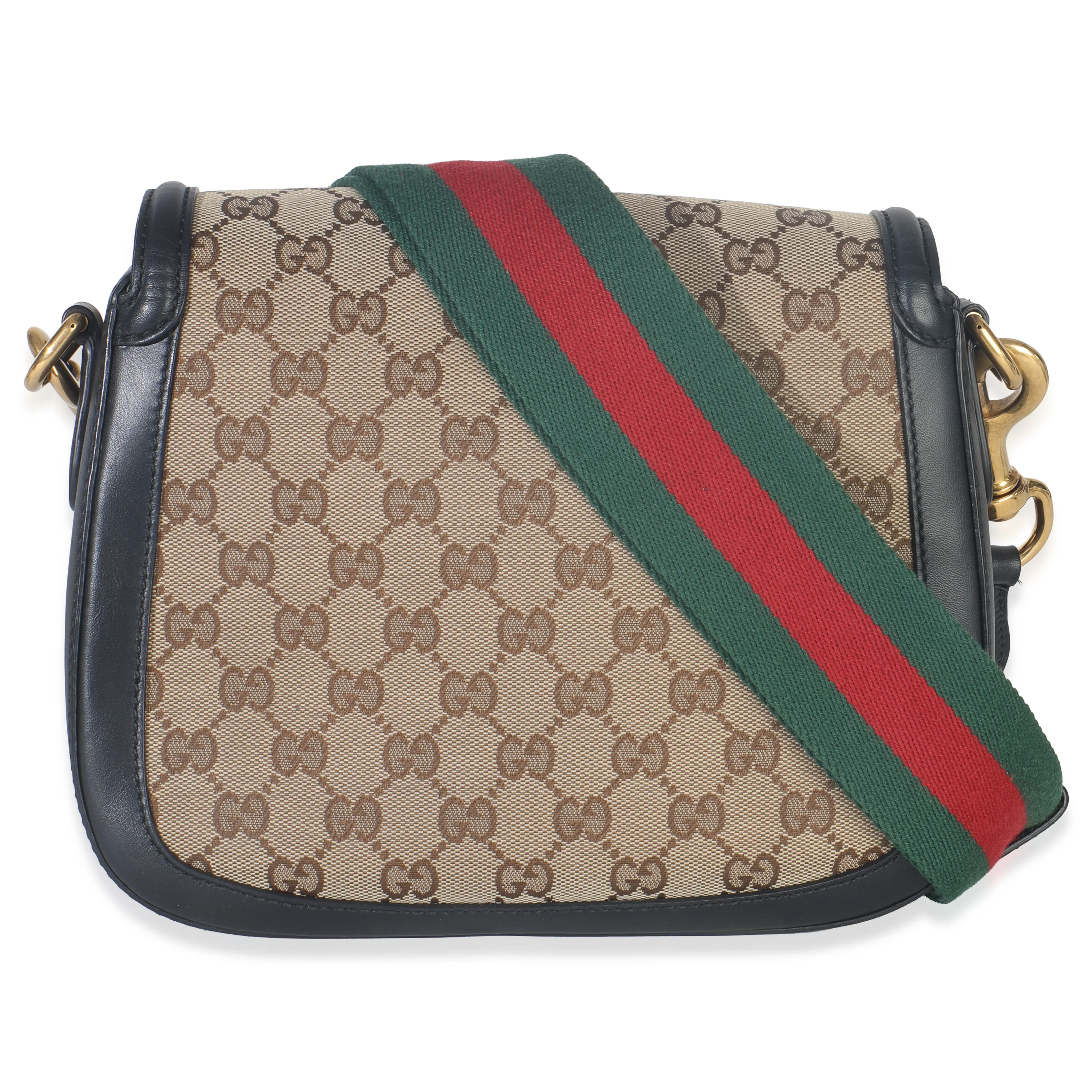 Black Beige GG Canvas Medium Lady Web Shoulder Bag - Image 4