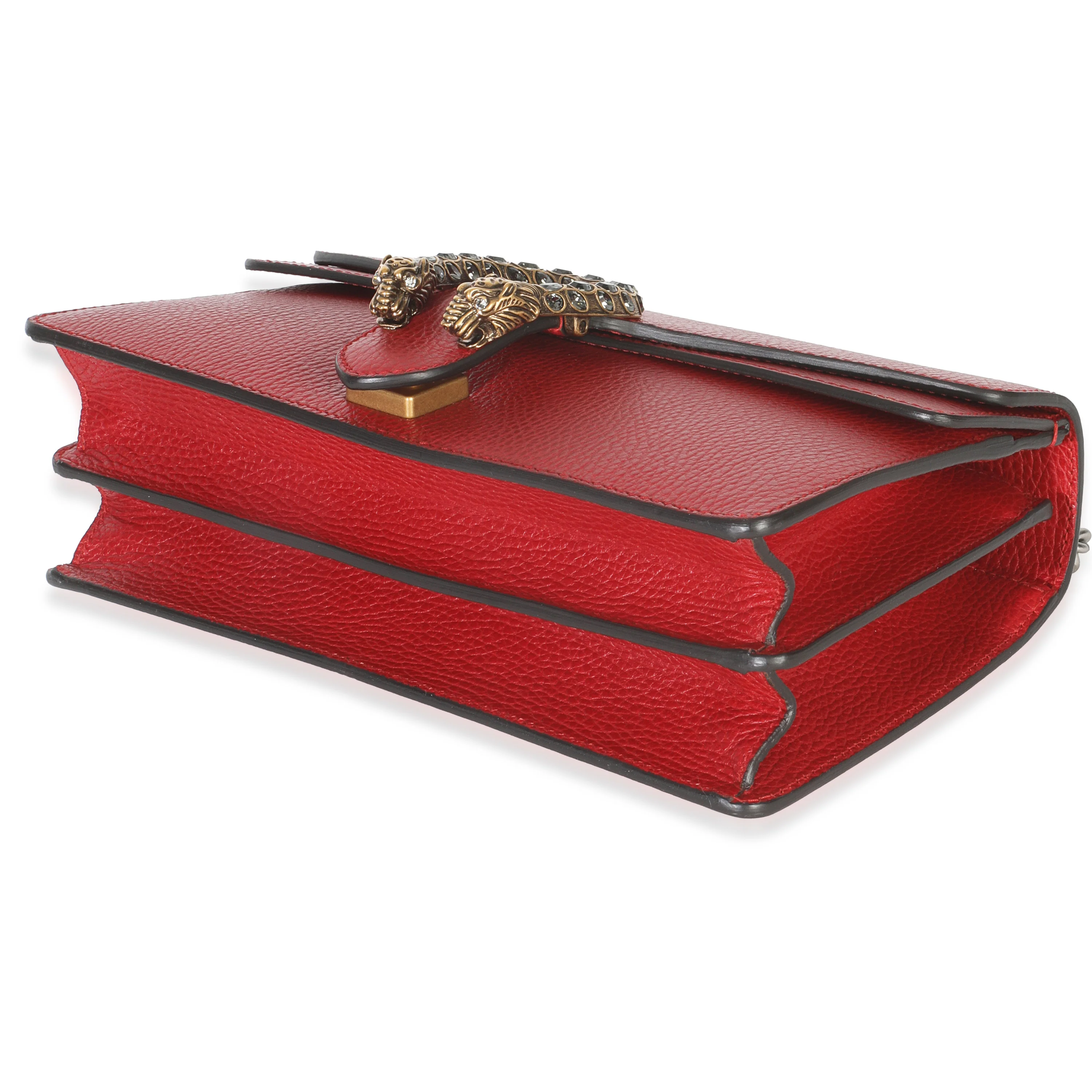 Red Dollar Calfskin Small Dionysus Chain Bag - Image 7