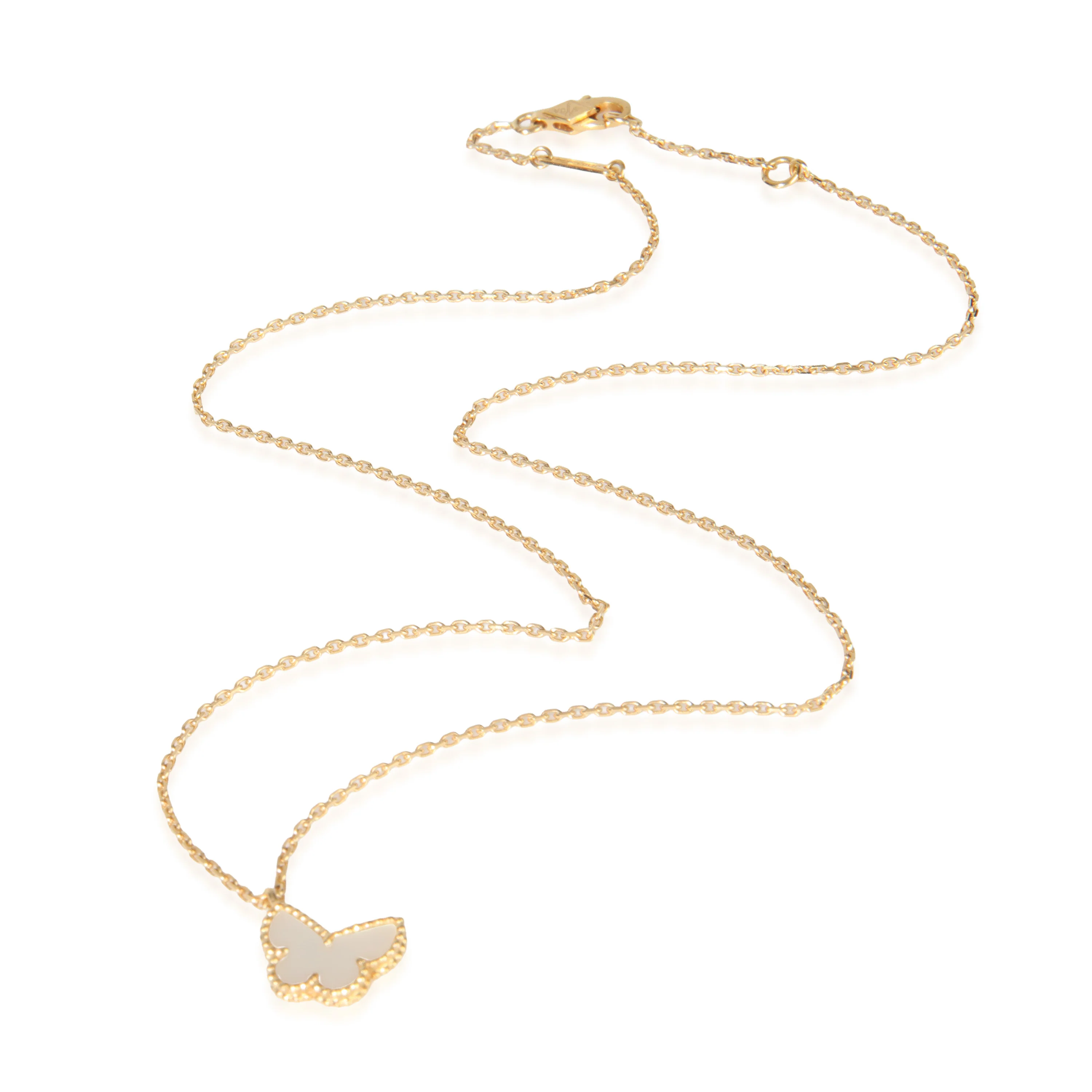 Yellow Gold Mother Of Pearl Sweet Butterflies Pendant - Image 2