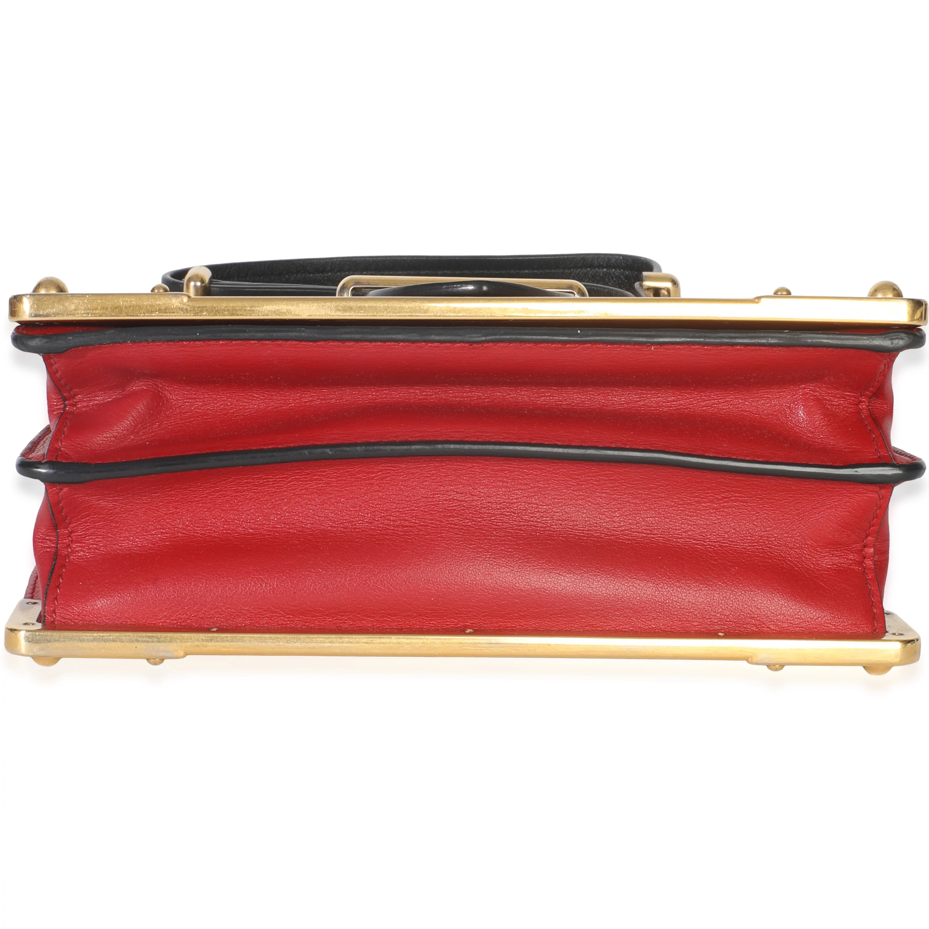 Red Black City Calfskin Saffiano Cahier Bag - Image 5