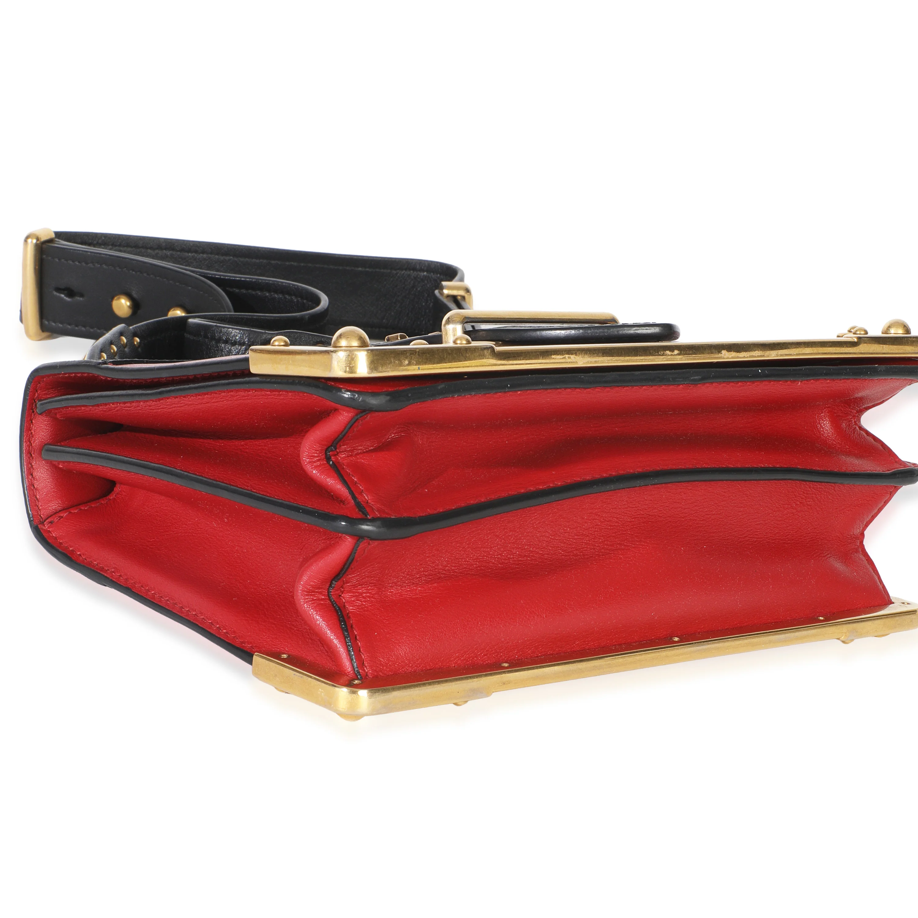 Red Black City Calfskin Saffiano Cahier Bag - Image 6