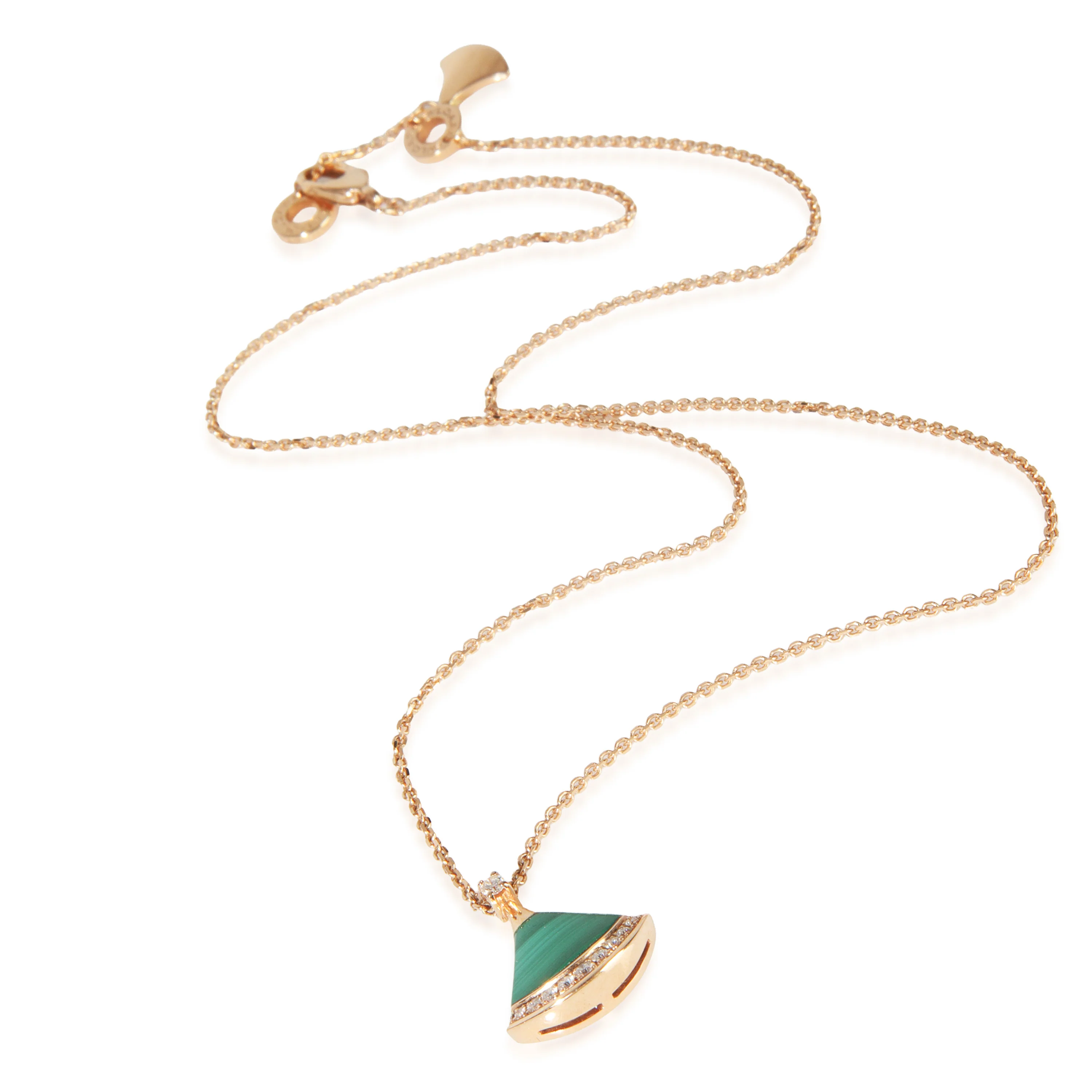 Rose Gold Malachite and Diamond Divas Dream Necklace - Image 2