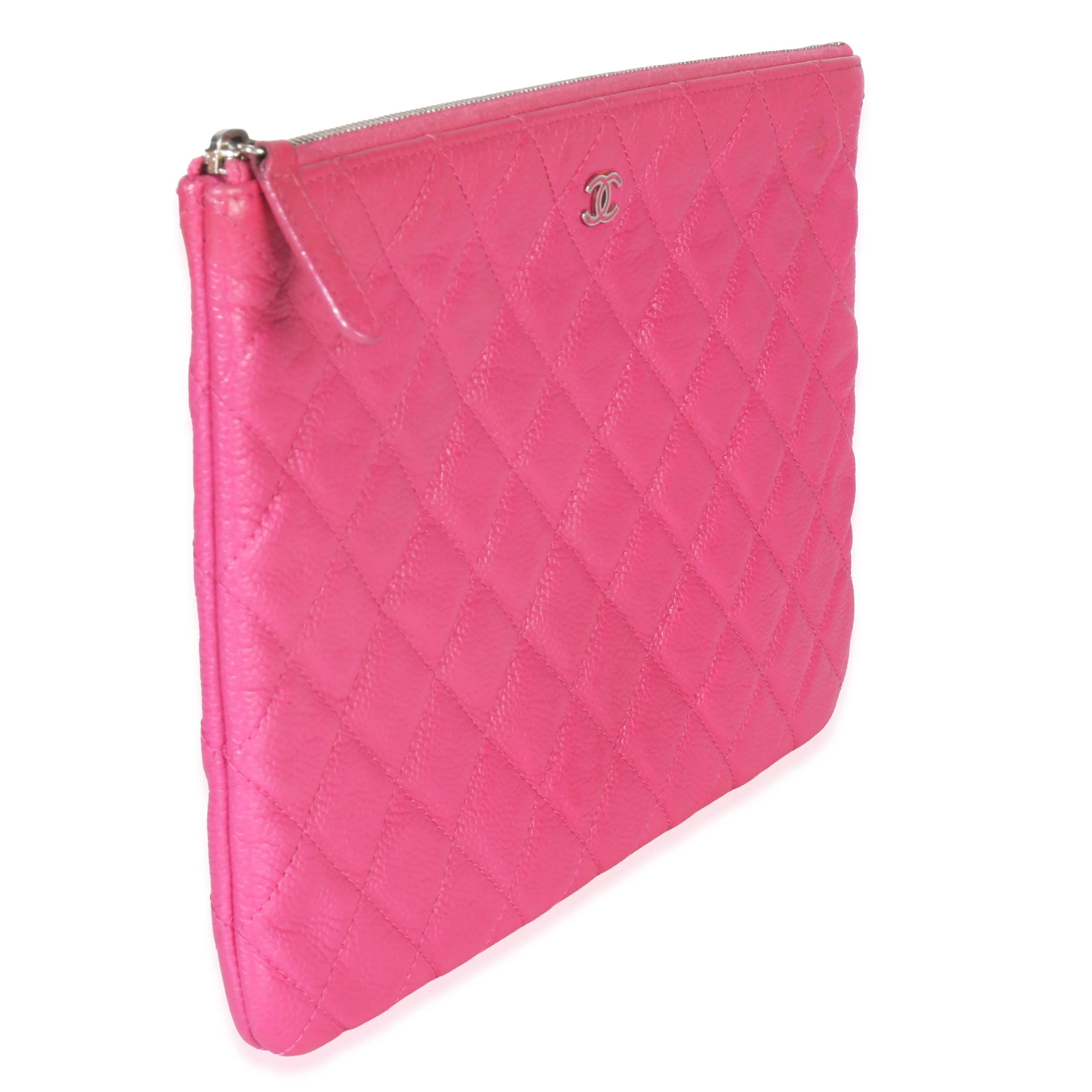 Pink Quilted Lambskin Medium Casino Beauty CC Cosmetic Case - Image 3