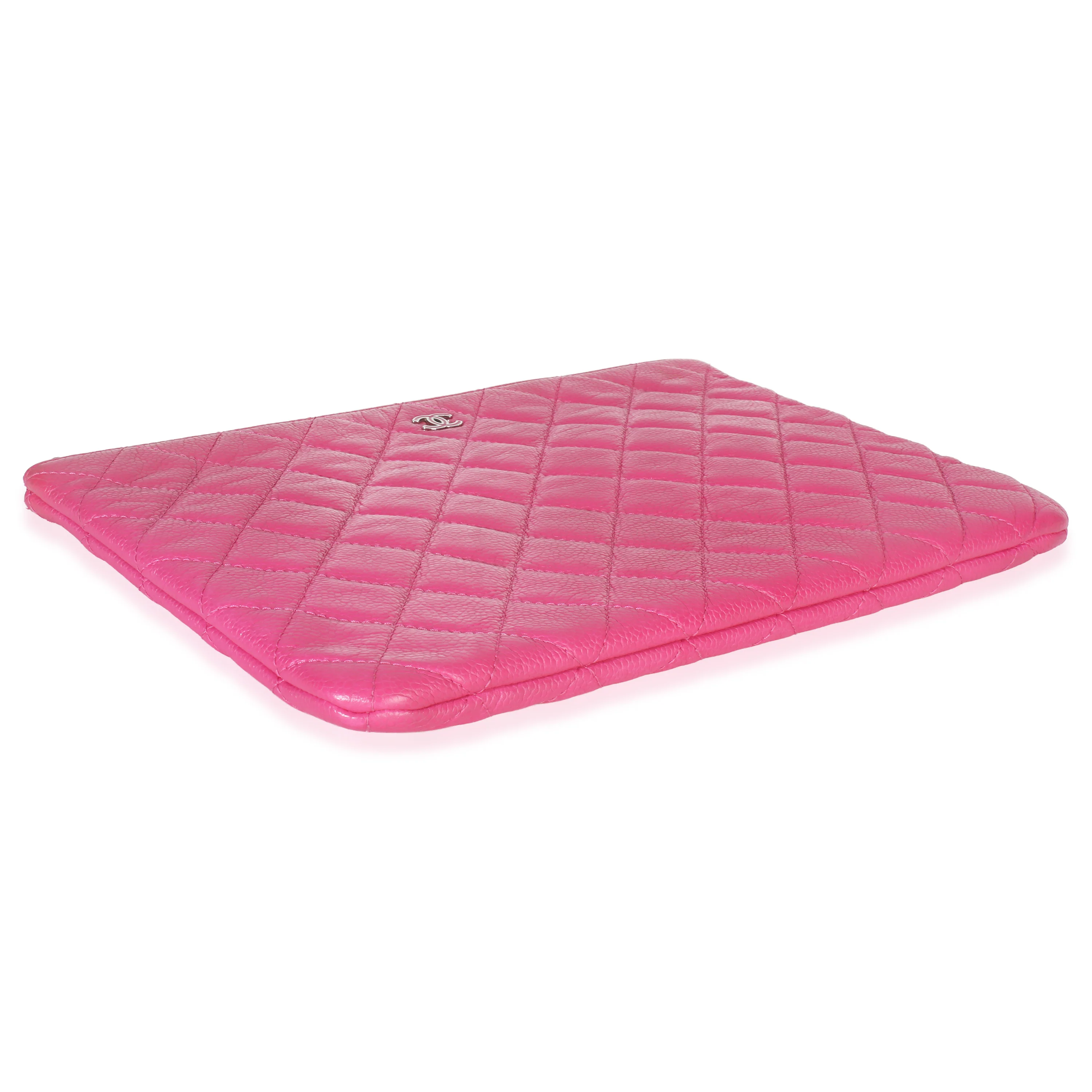 Pink Quilted Lambskin Medium Casino Beauty CC Cosmetic Case - Image 6