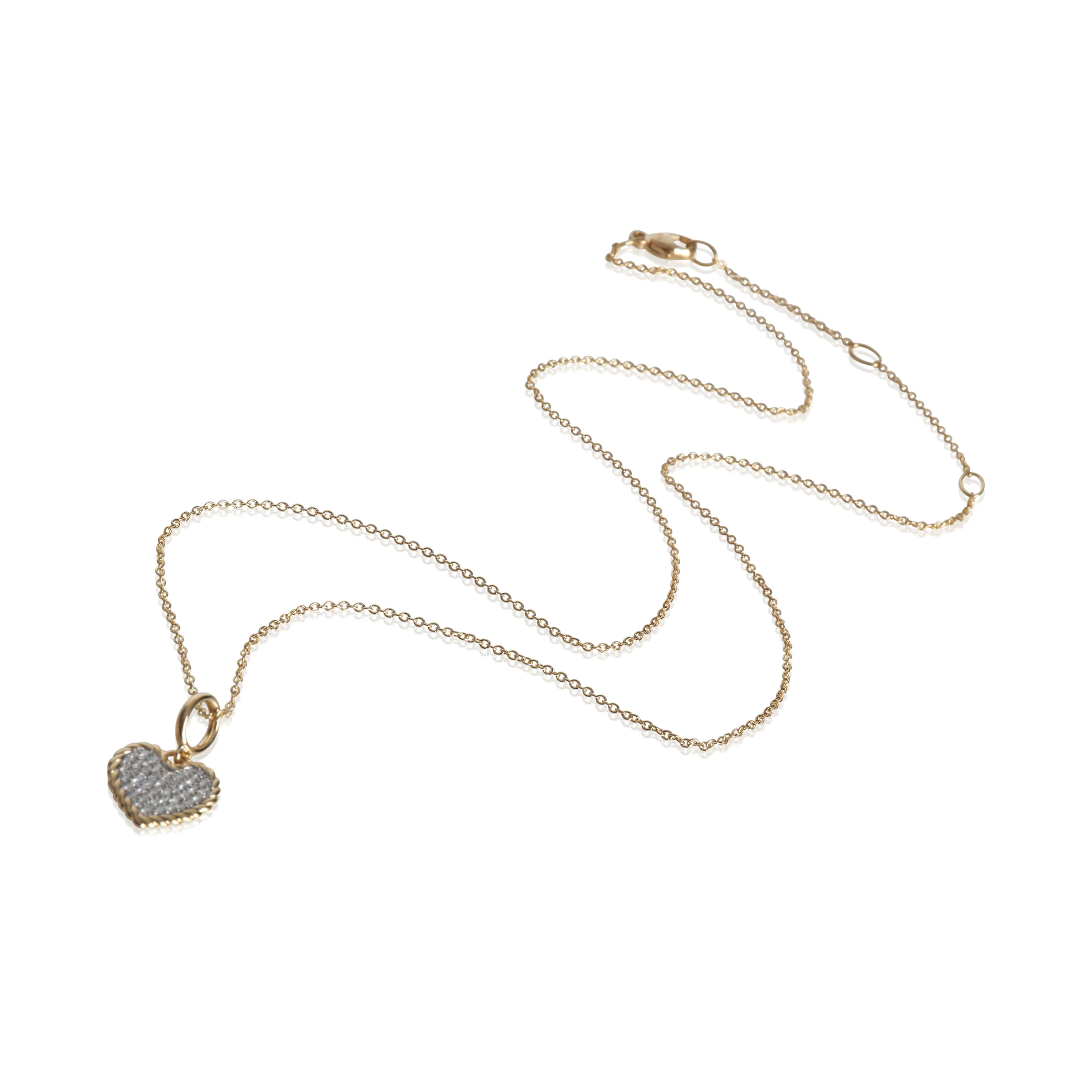Yellow Gold Diamond Cable Collectibles Heart Pendant - Image 3