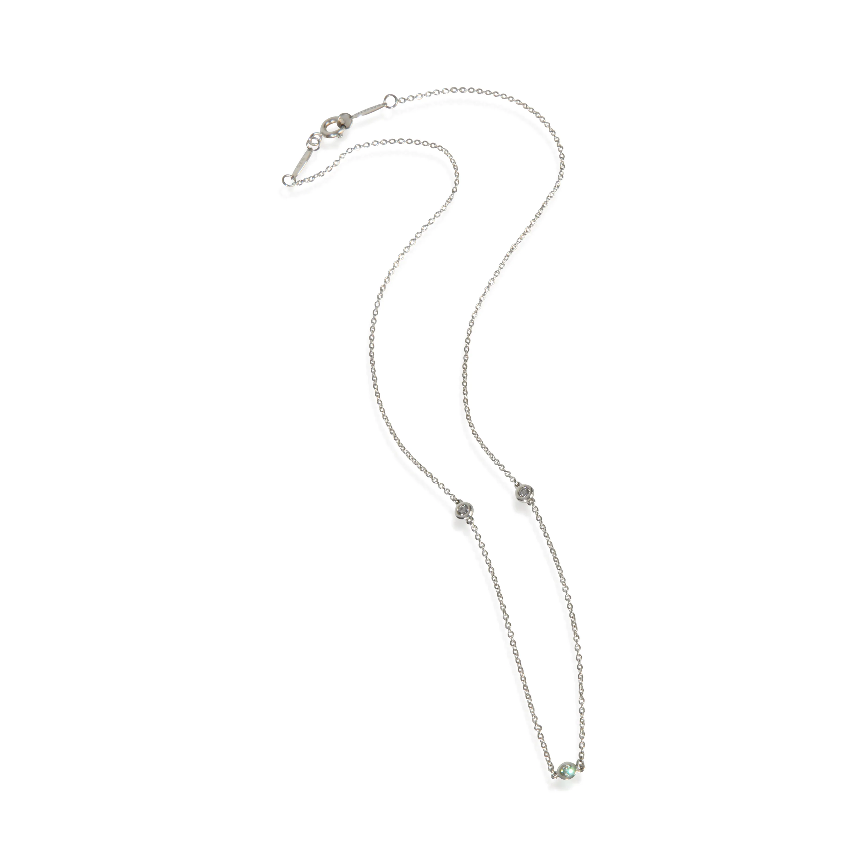 Sterling Silver Diamond Elsa Peretti Diamond By The Yard Necklace - Image 3