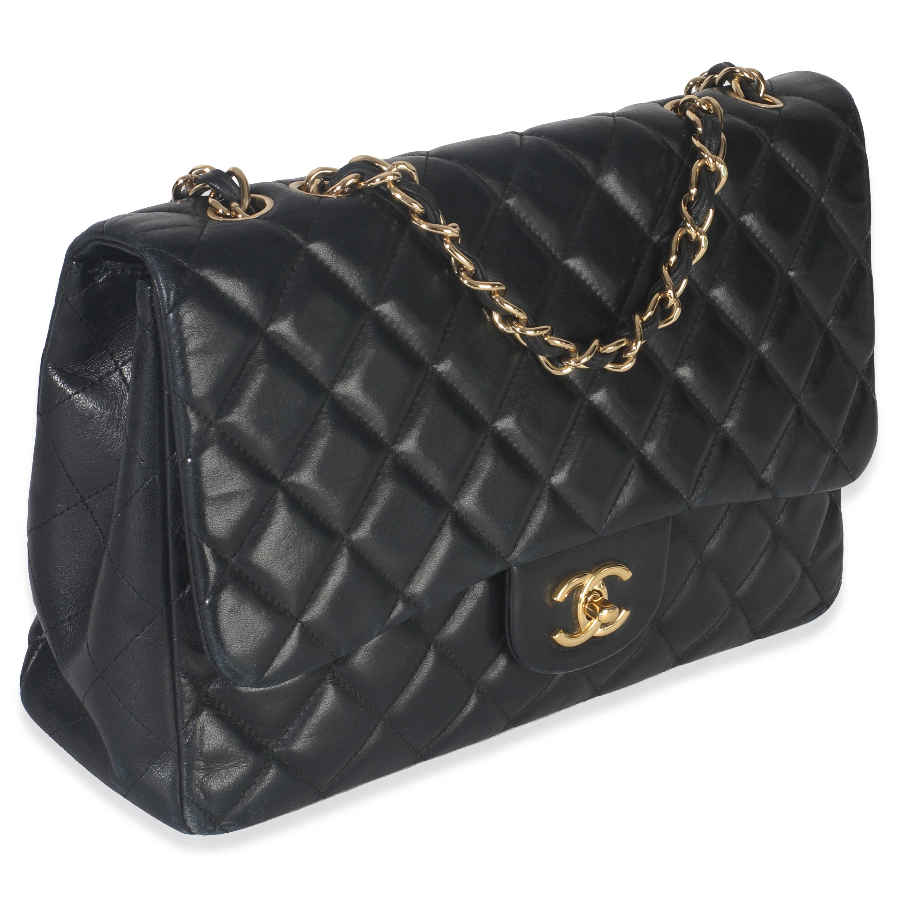 Black Quilted Lambskin Jumbo Single Flap Bag - Image 2