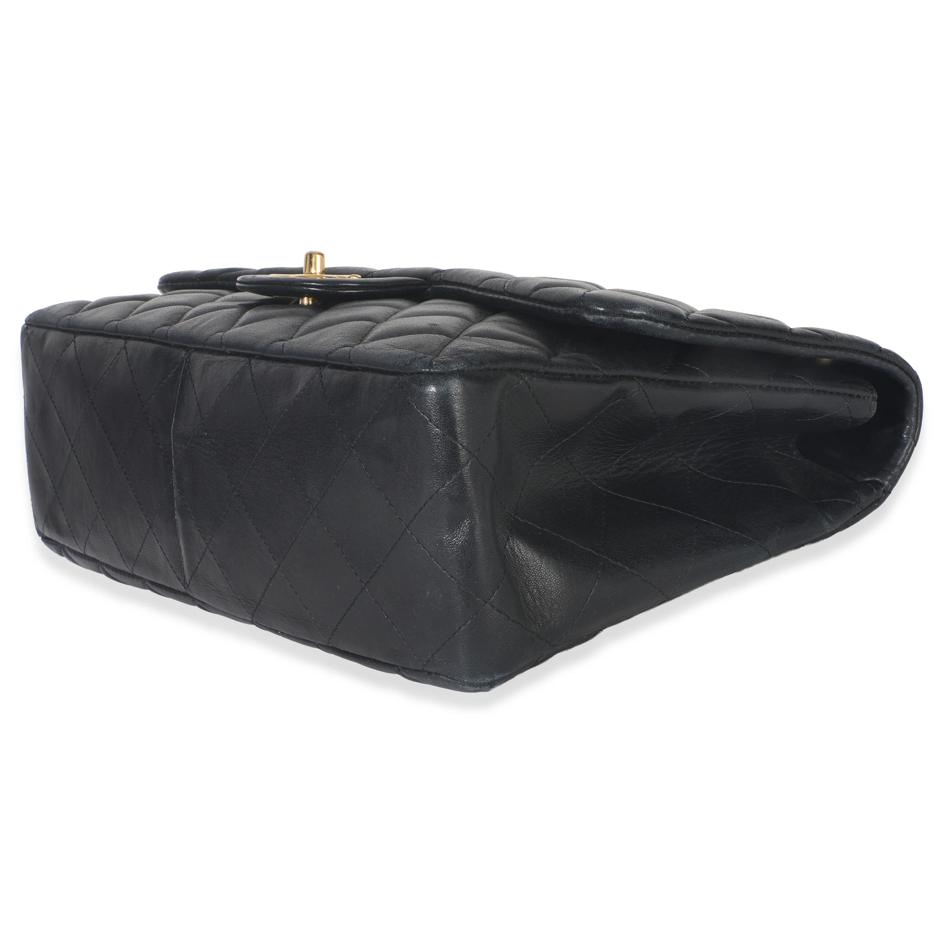 Black Quilted Lambskin Jumbo Single Flap Bag - Image 6