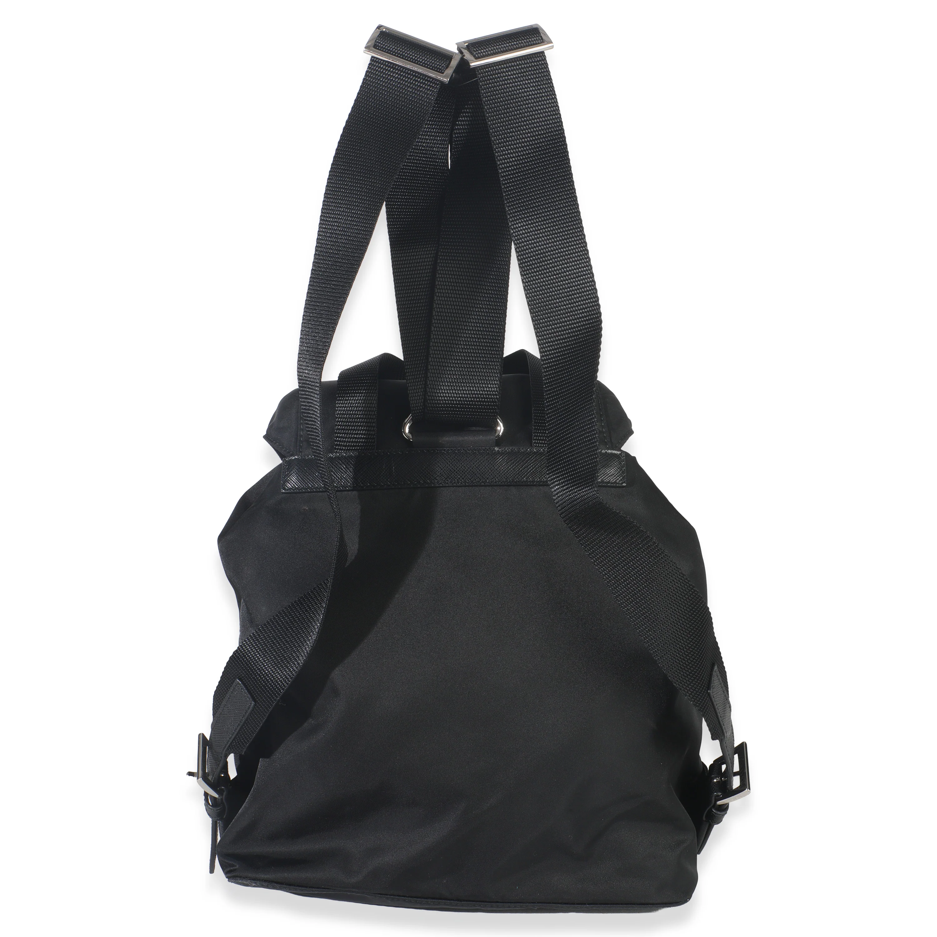 Black Re-Nylon Small Drawstring Backpack - Image 4