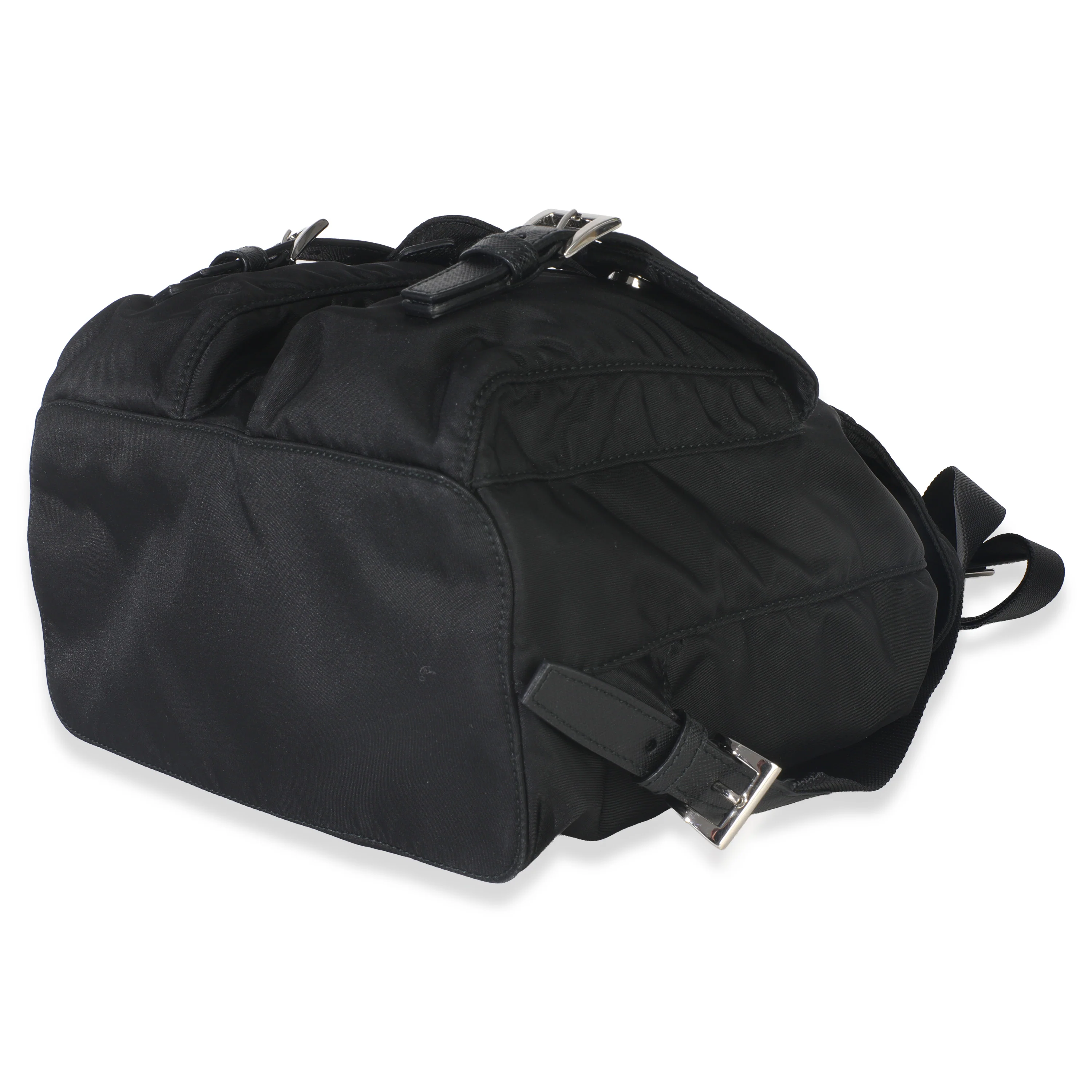 Black Re-Nylon Small Drawstring Backpack - Image 7