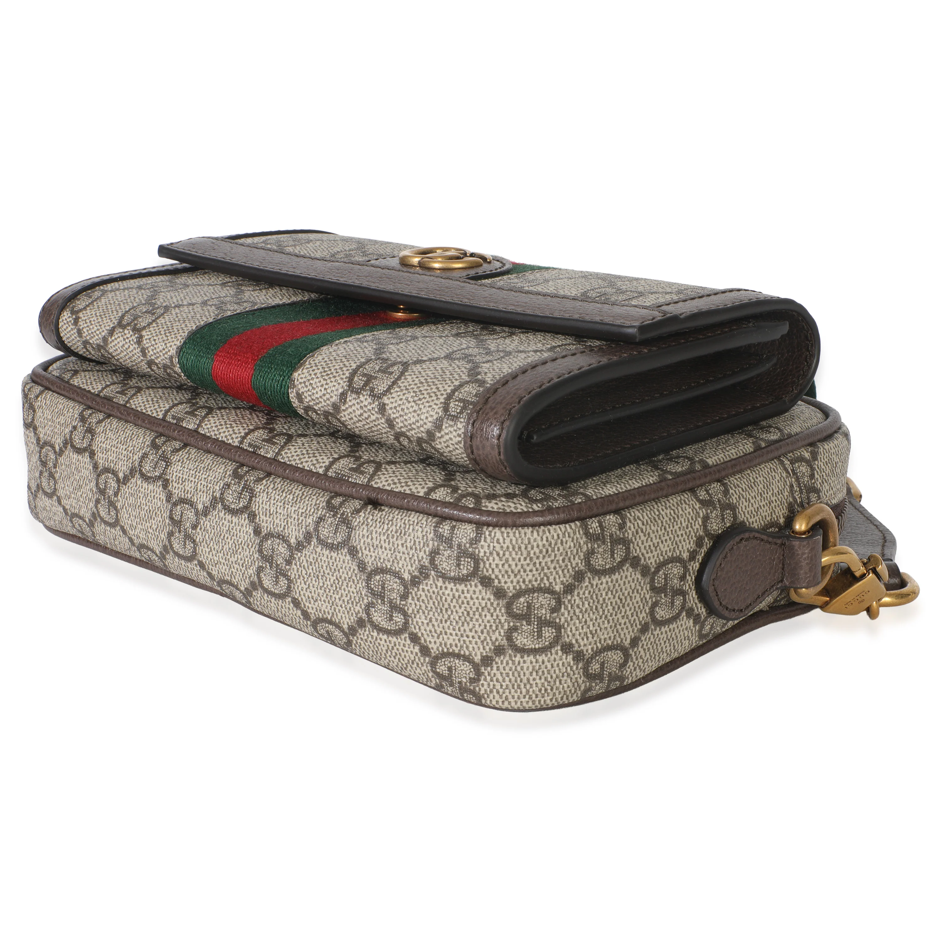 Beige GG Supreme Canvas Ophidia Mini Front Pocket Crossbody Bag - Image 7