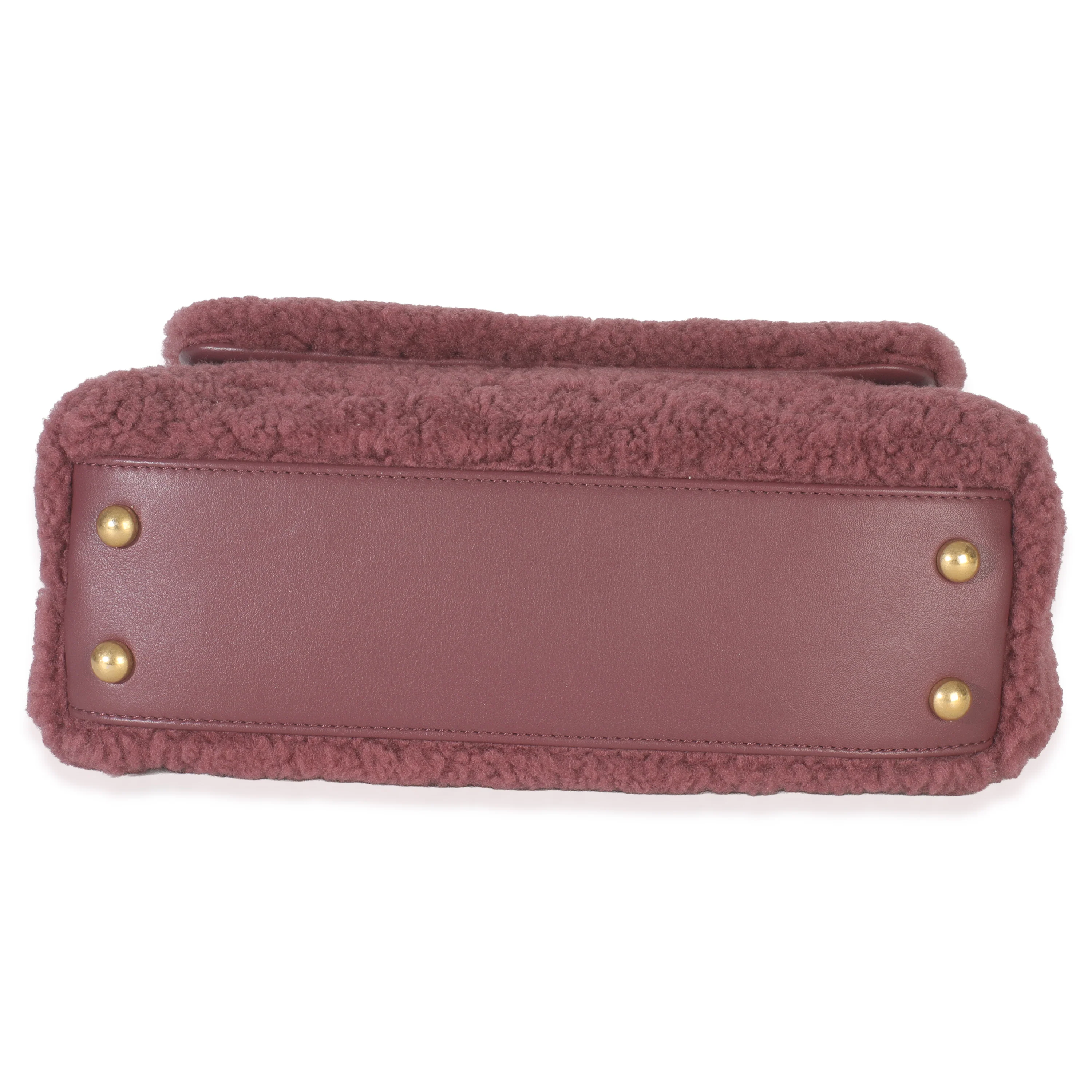 Pink Shearling Small Coco Top Handle Bag - Image 4