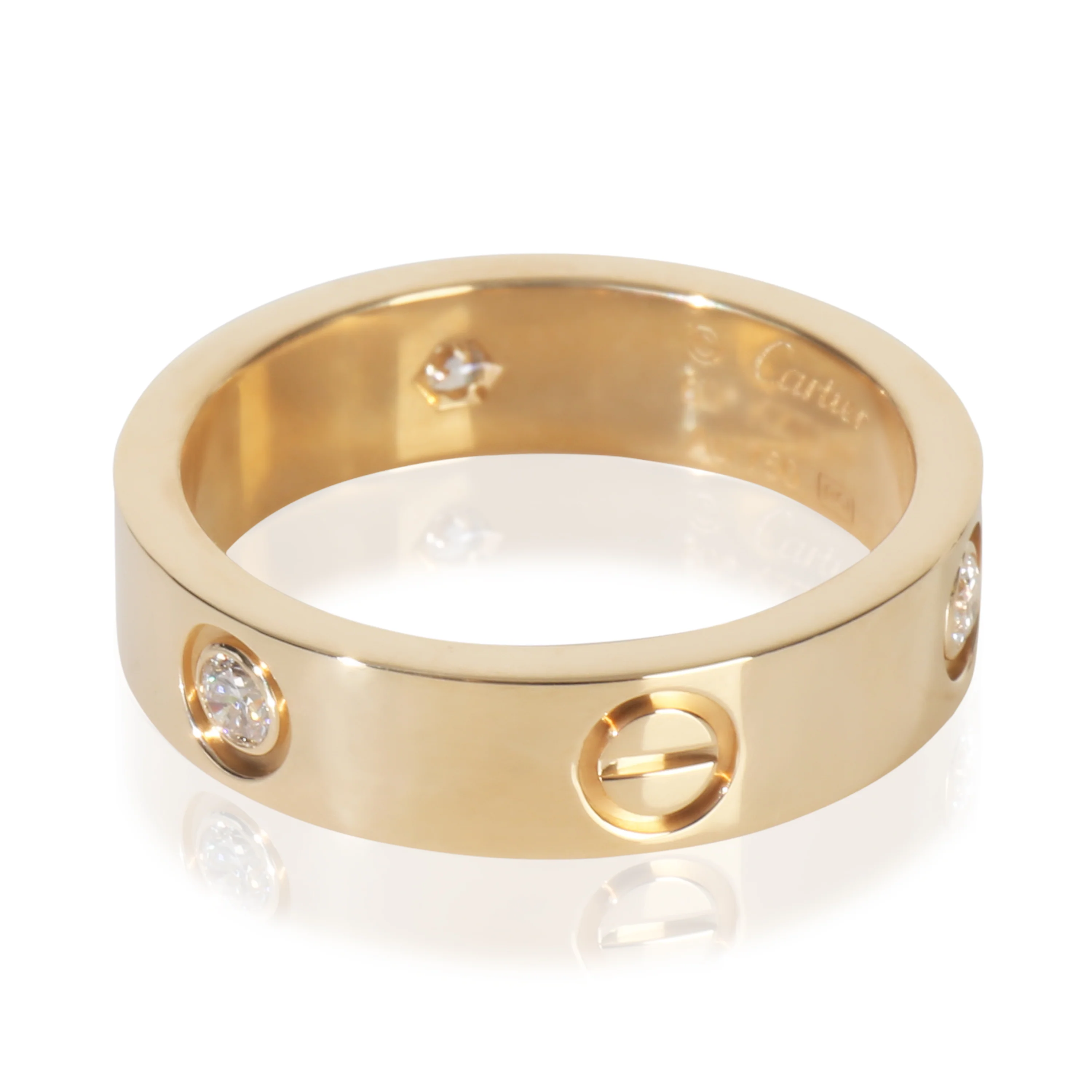 Yellow Gold Diamond Love Ring - Image 3