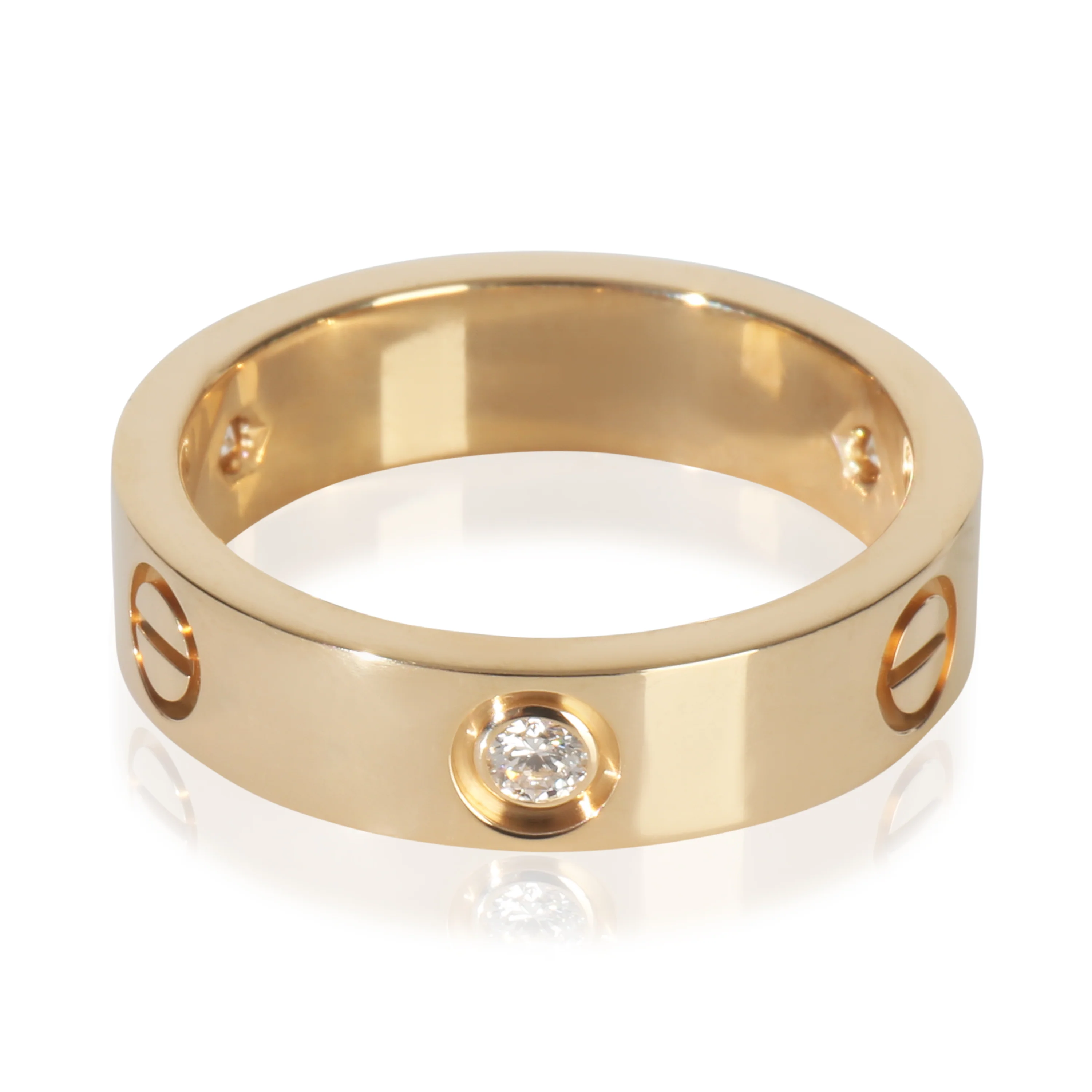 Yellow Gold Diamond Love Ring - Image 4