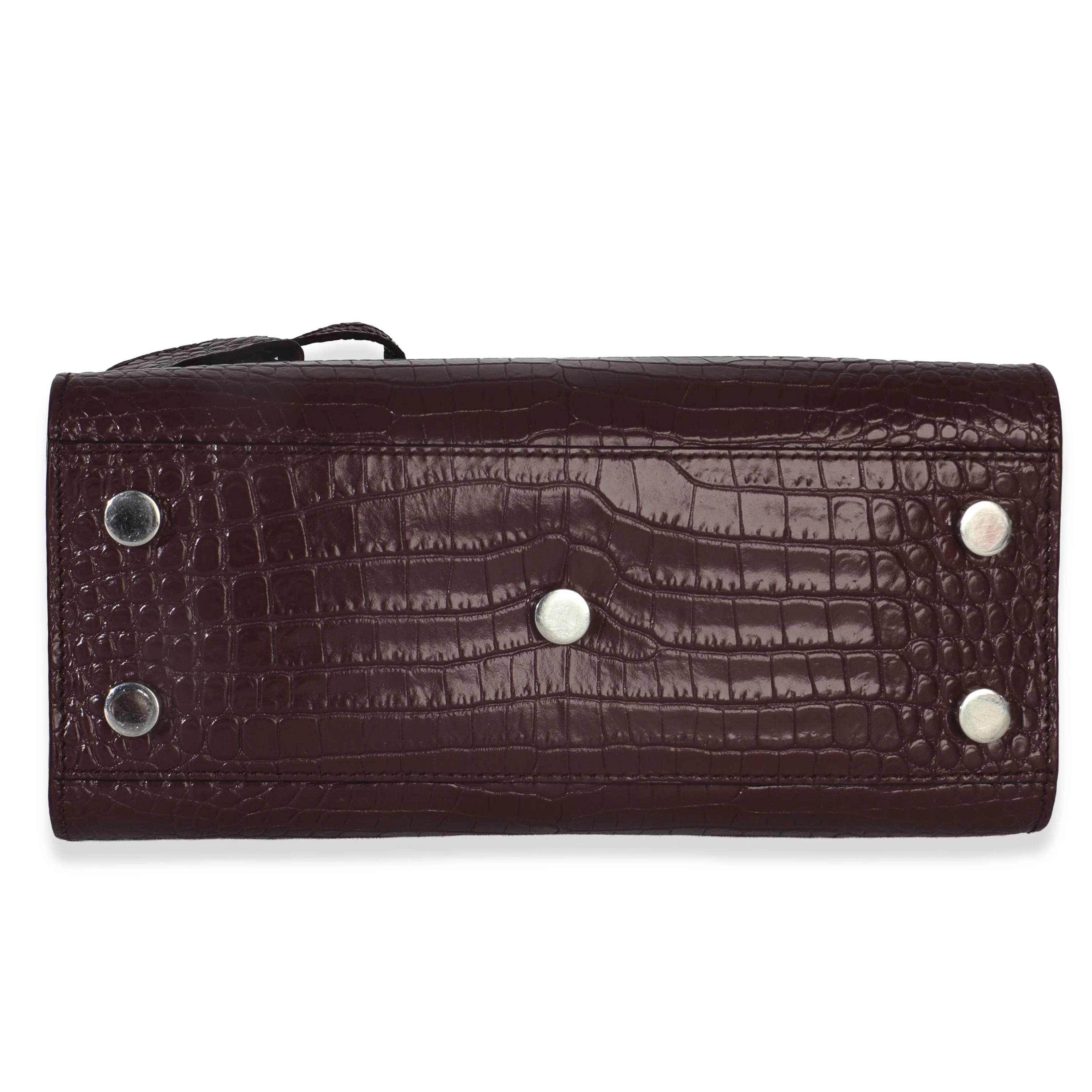 Bordeaux Crocodile Embossed Calfskin Nano Sac De Jour - Image 5
