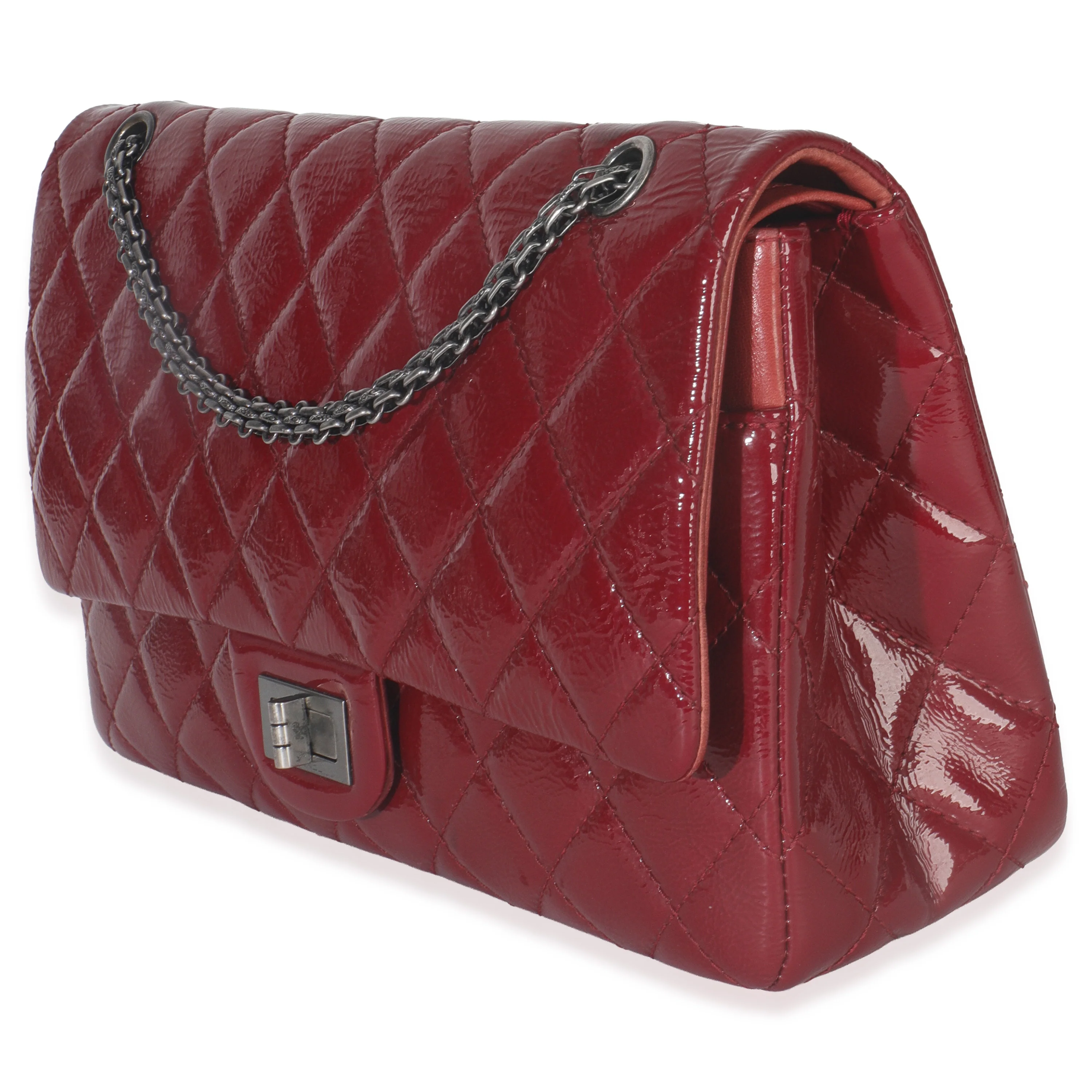 Red Crinkled Quilted Patent 2.55 Reissue 227 Flap Bag - Image 2