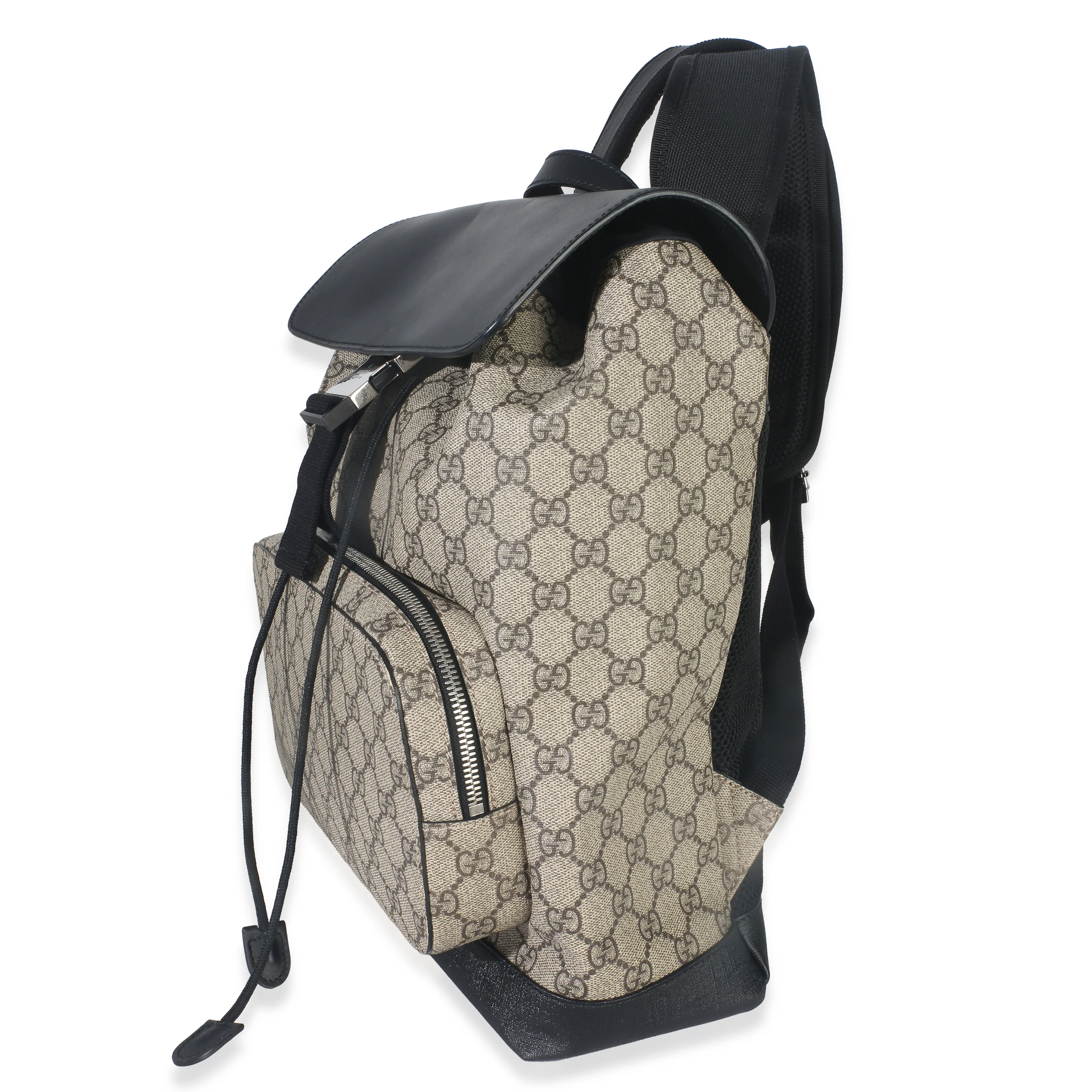 Beige GG Supreme Canvas Drawstring Buckle Backpack - Image 2