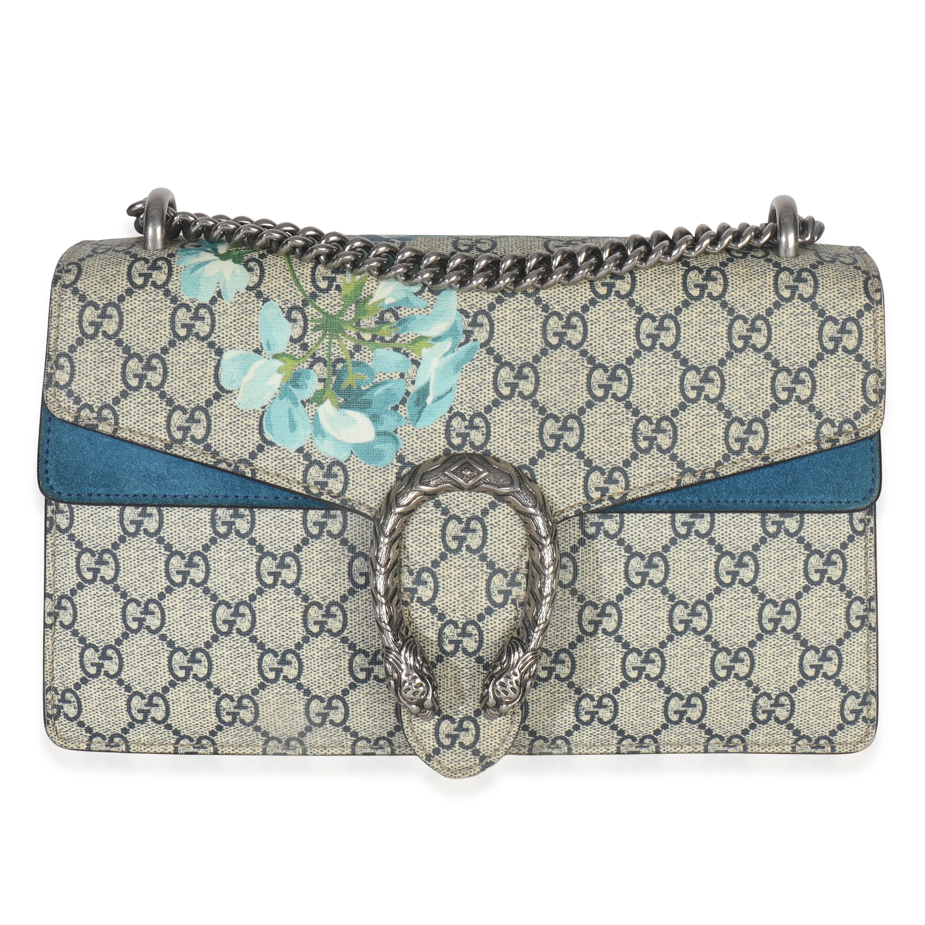 Blue Beige GG Supreme Canvas Blooms Small Dionysus Bag