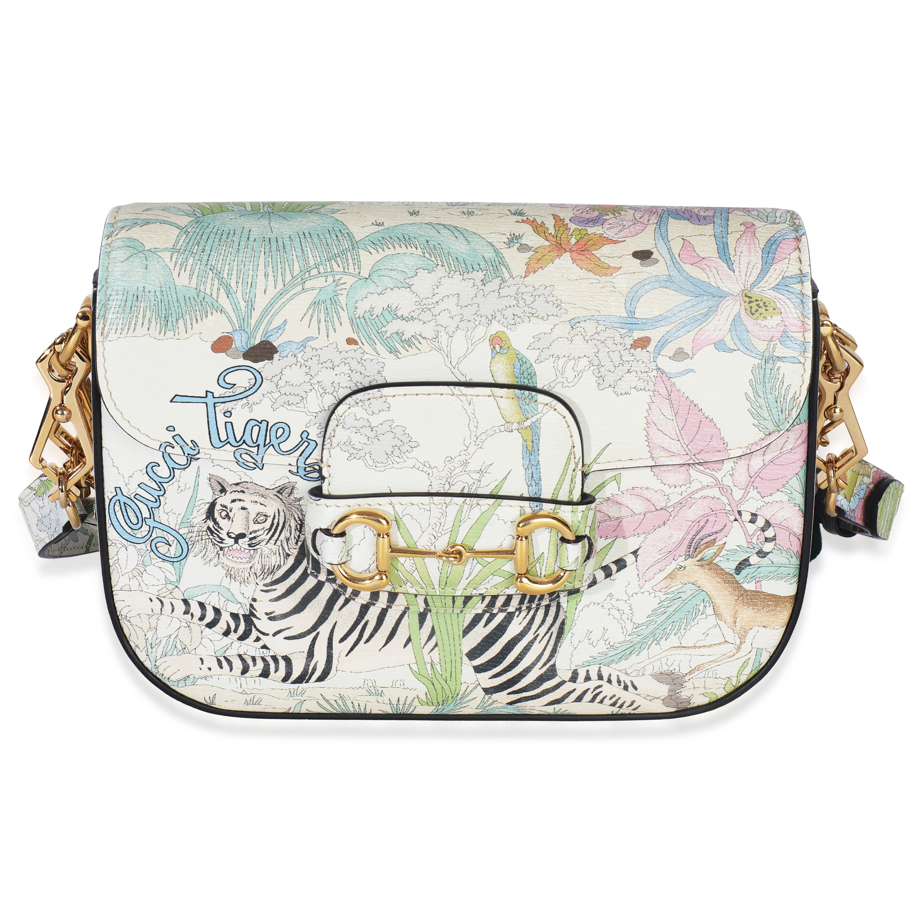 Multicolor New Shanghai Tiger Savanah Web Mini Horsebit 1955 Shoulder Bag