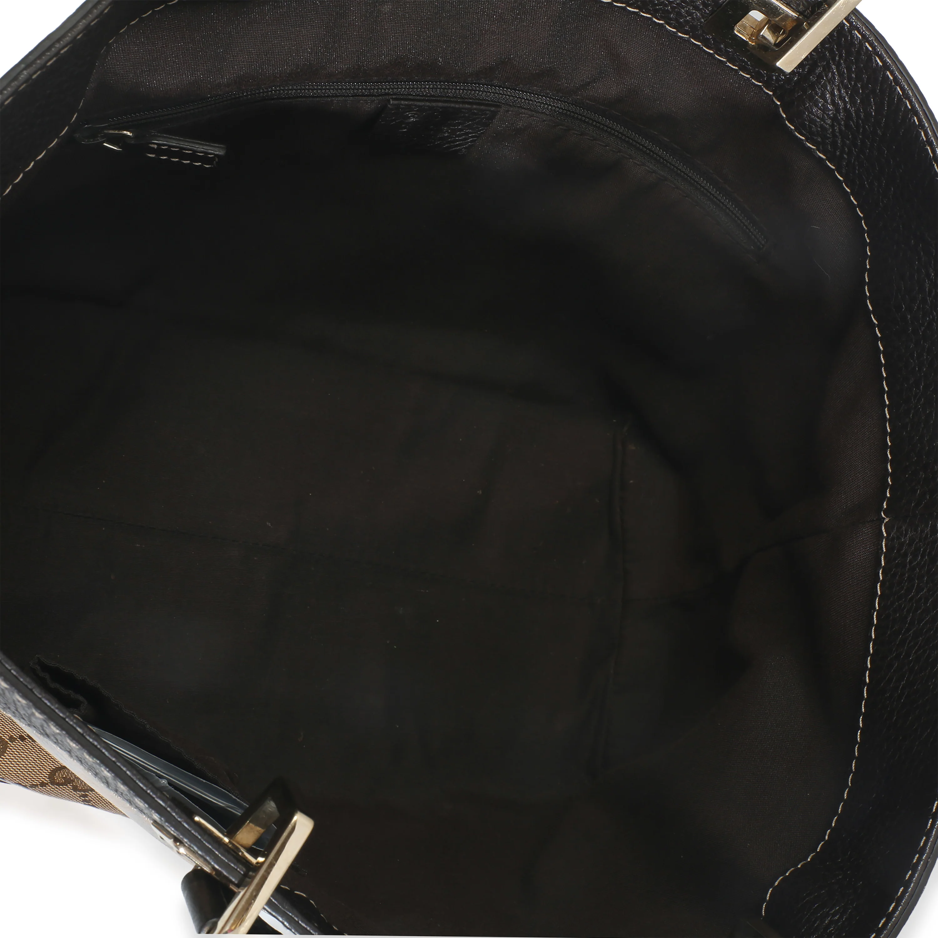 Brown Leather GG Crystal Web Tote - Image 9