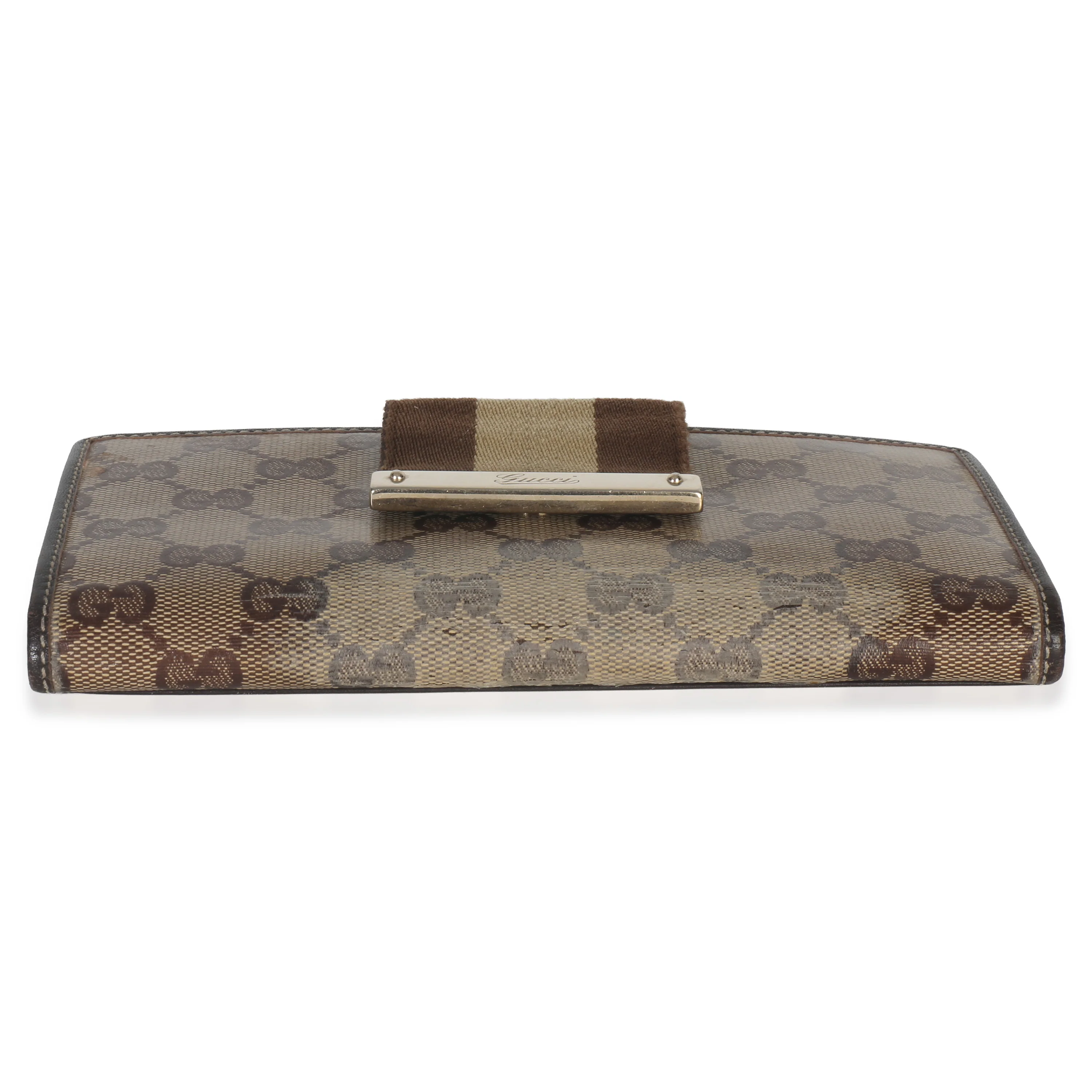 Beige Ebony GG Crystal Web Continental Long Wallet - Image 4