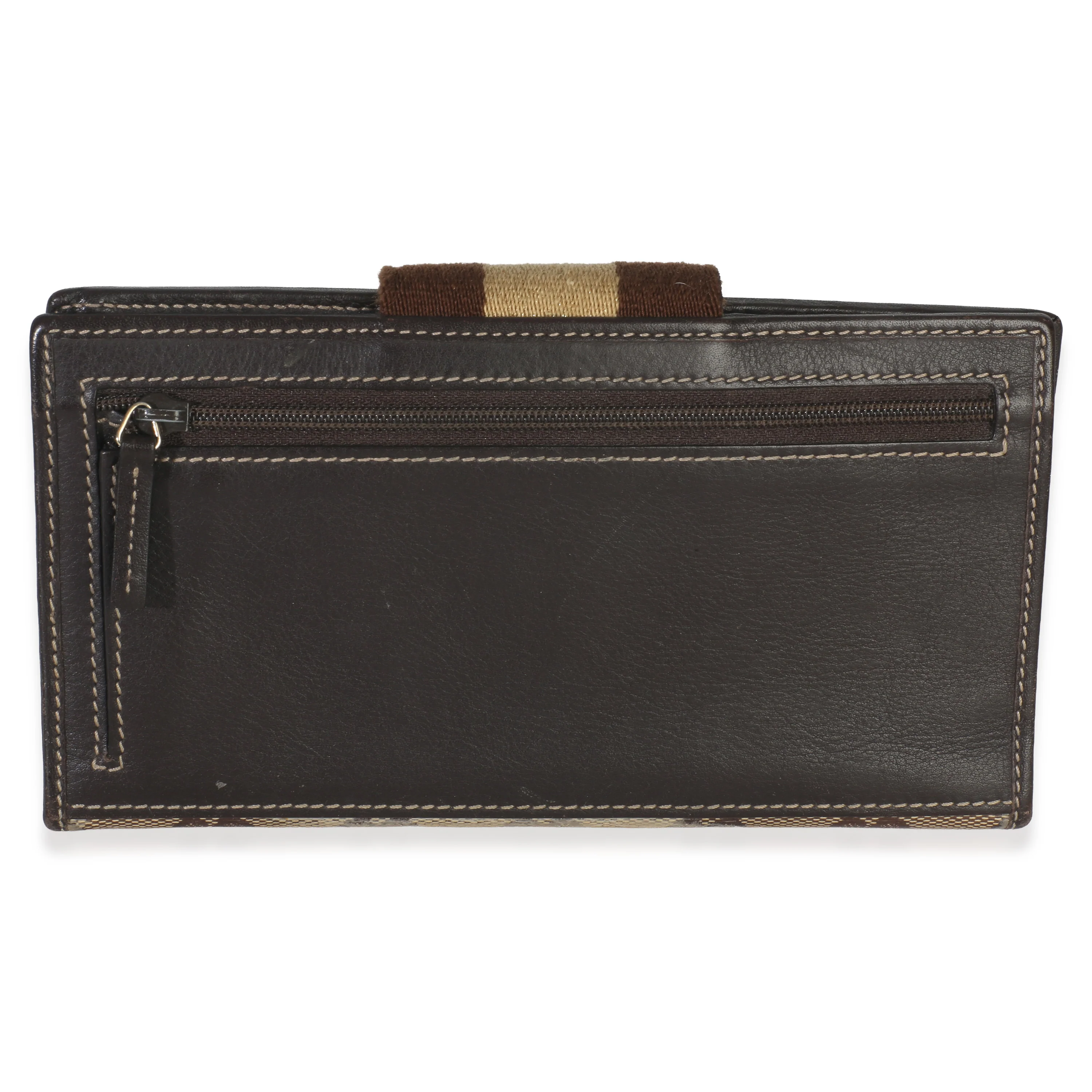 Beige Ebony GG Crystal Web Continental Long Wallet - Image 6