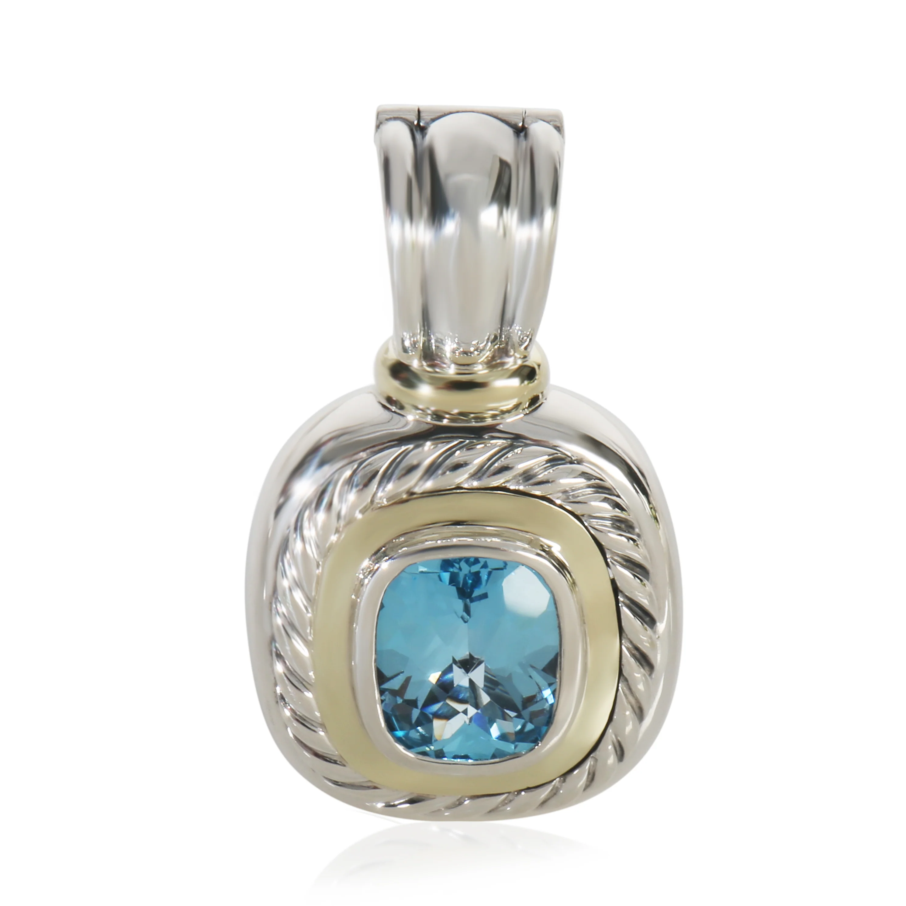 Yellow Gold & Sterling Silver Topaz Albion Pendant