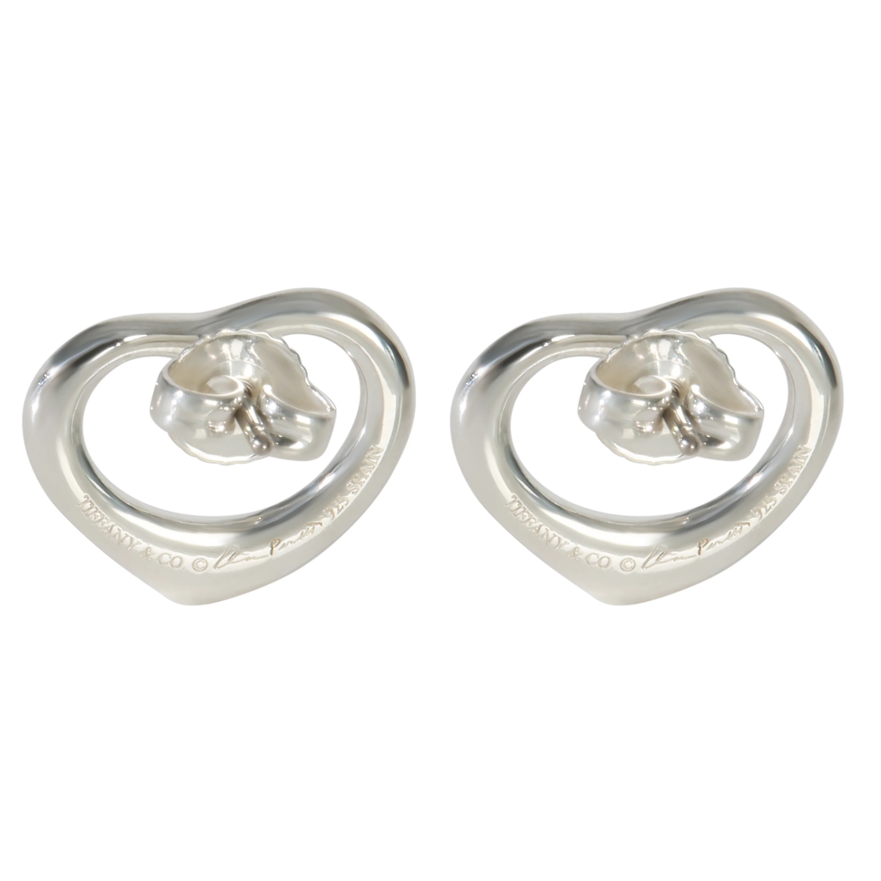 Sterling Silver  Elsa Peretti Open Heart Earrings - Image 4