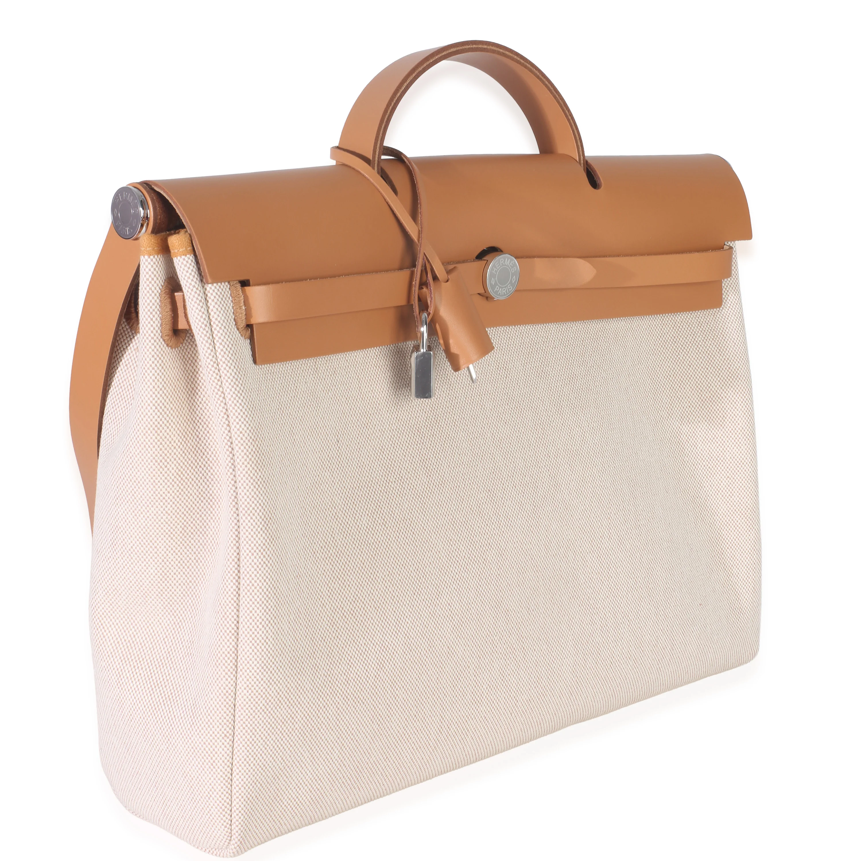 Ecru Beige Naturel Sable Toile Criss Viking Herbag Messenger 39 PHW - Image 3
