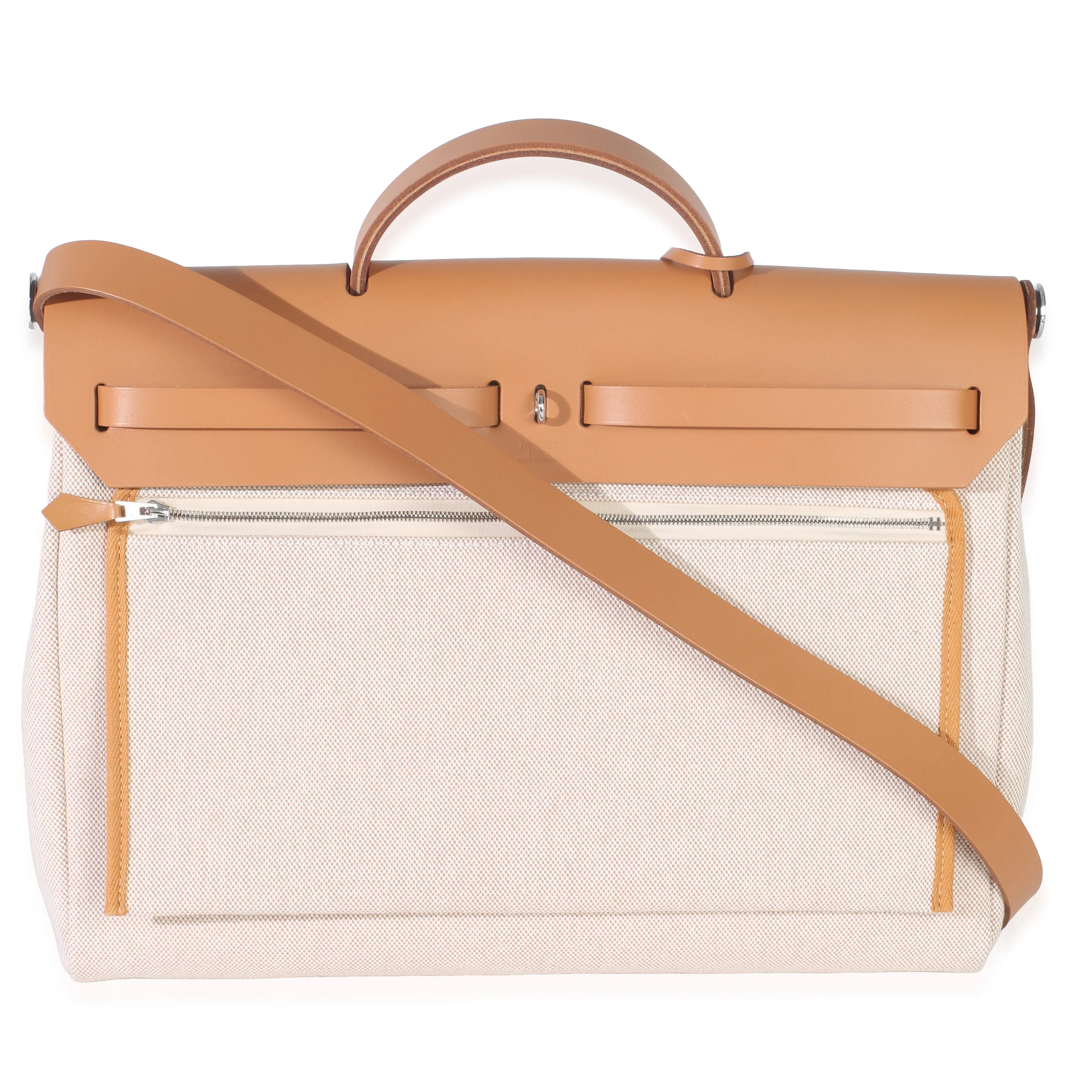 Ecru Beige Naturel Sable Toile Criss Viking Herbag Messenger 39 PHW - Image 4