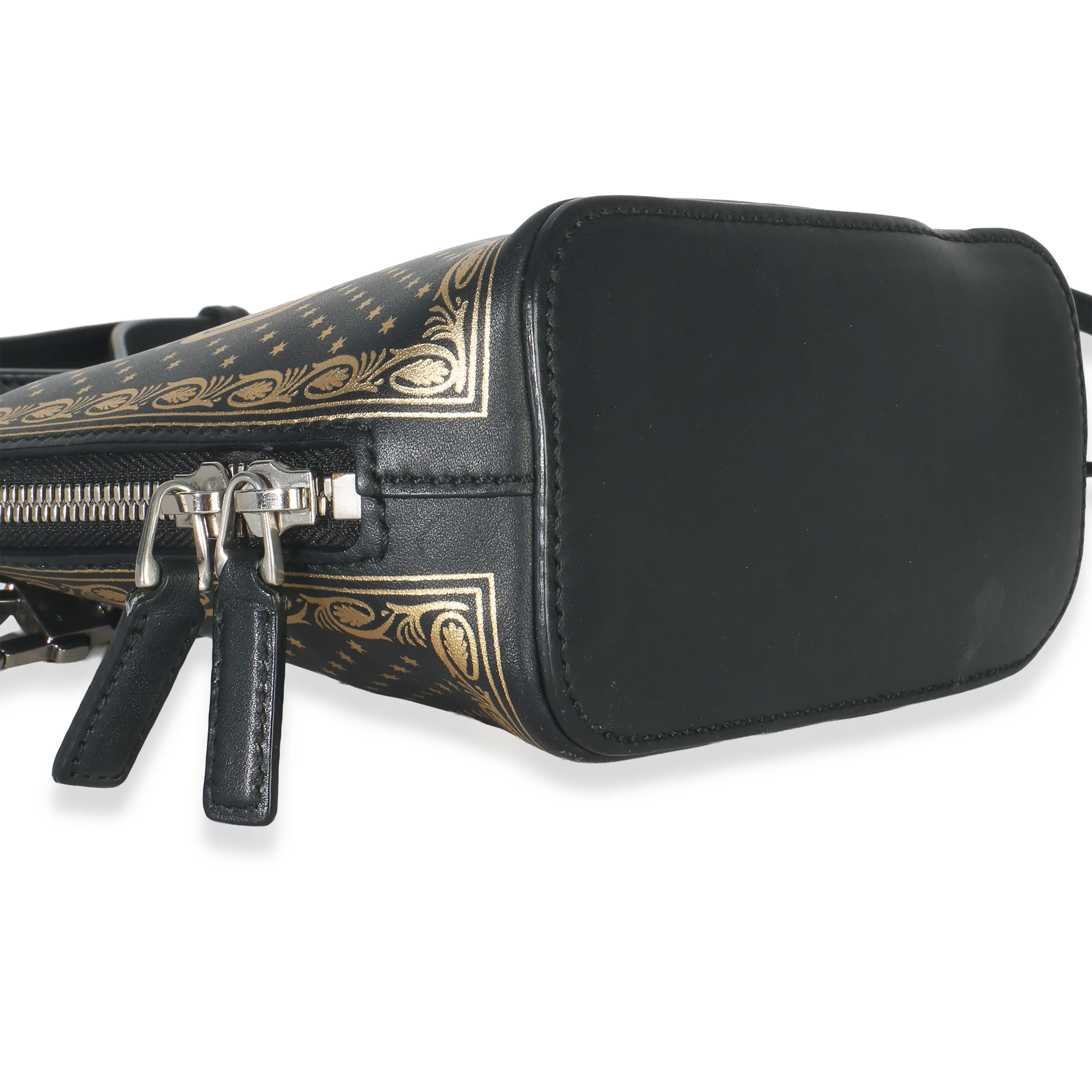 x SEGA Black Calfskin Guccy Stars Mini Dome Shoulder Bag - Image 7