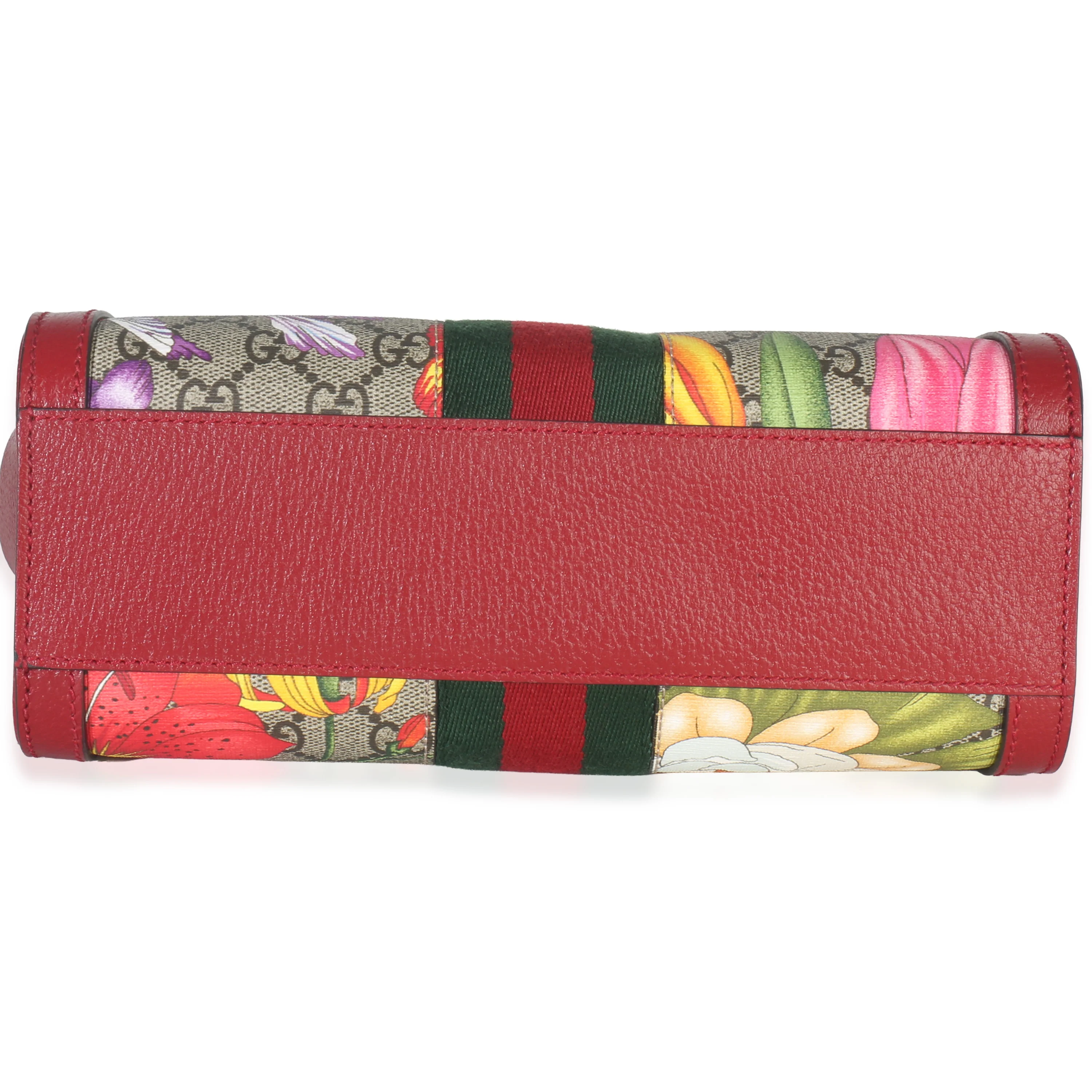 GG Monogram Red Flora Ophidia Small Top Handle Tote - Image 5