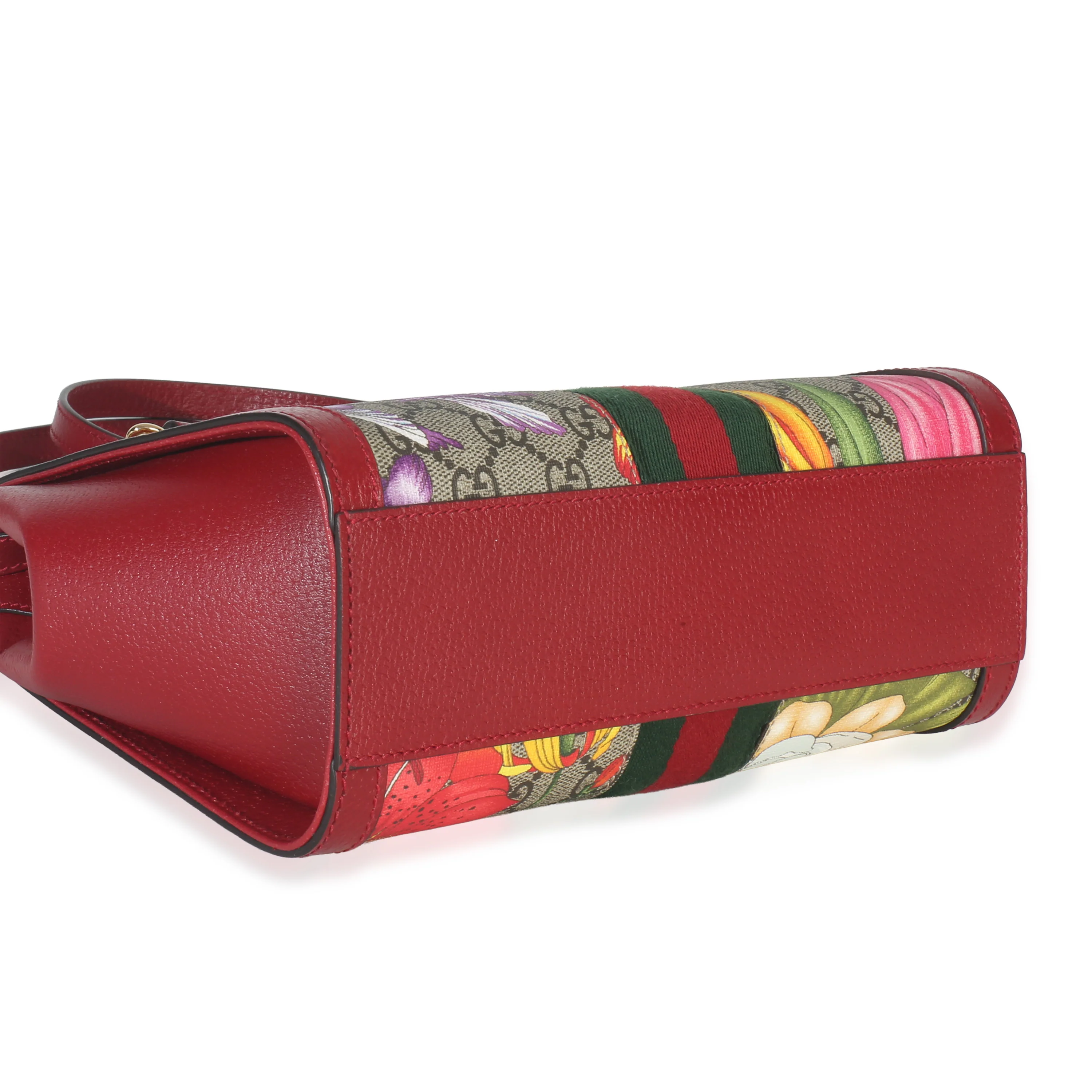 GG Monogram Red Flora Ophidia Small Top Handle Tote - Image 7