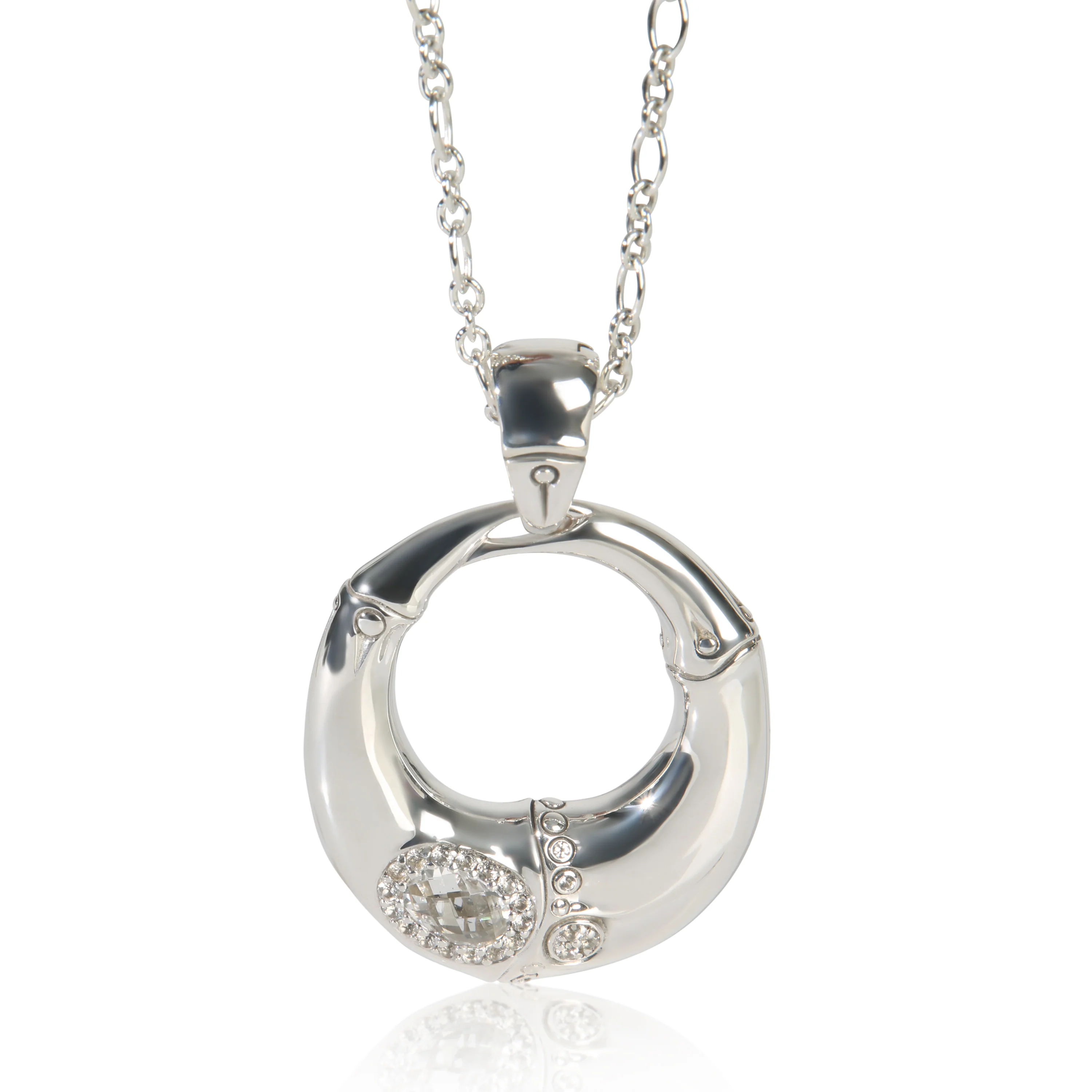 Sterling Silver Topaz Bamboo Necklace