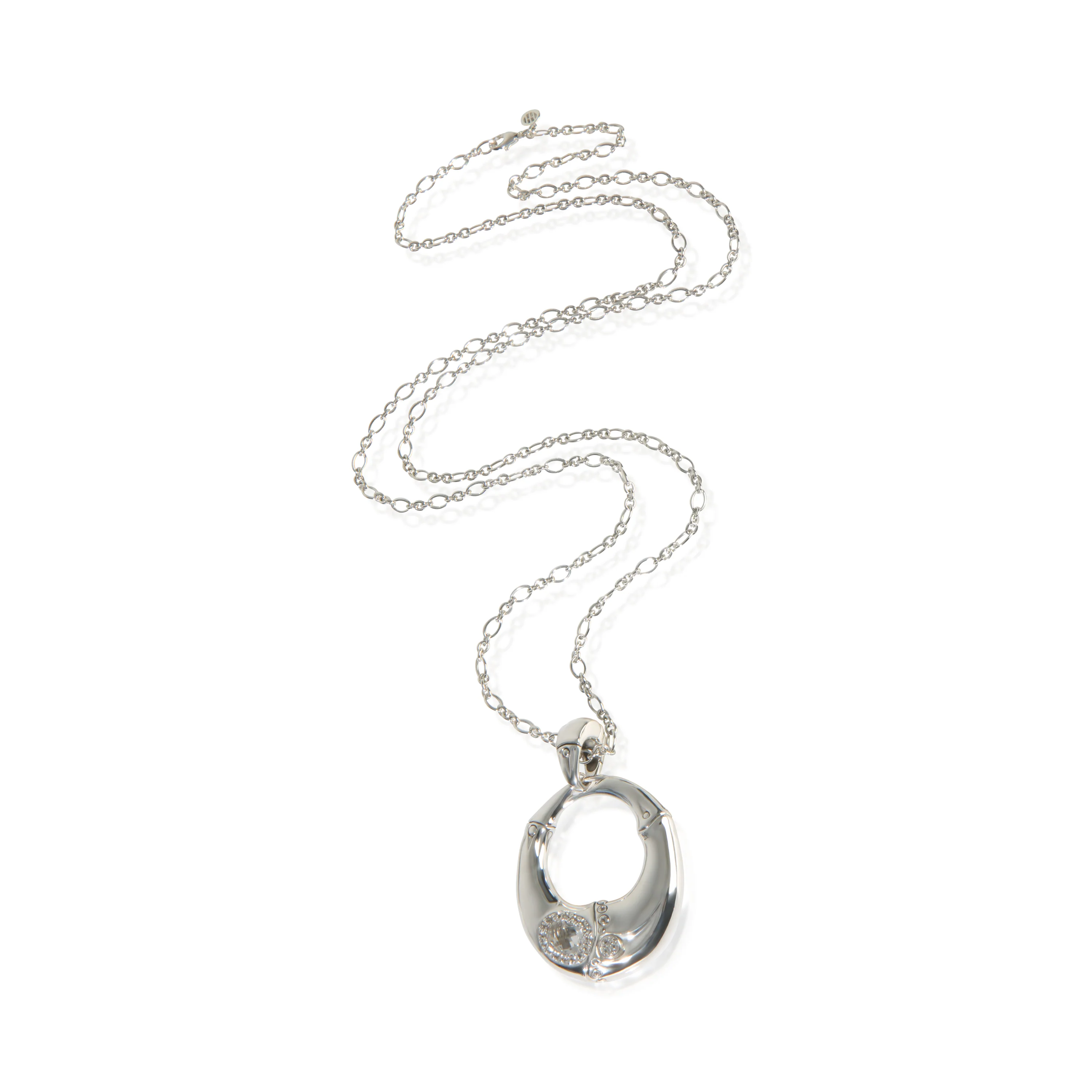 Sterling Silver Topaz Bamboo Necklace - Image 3