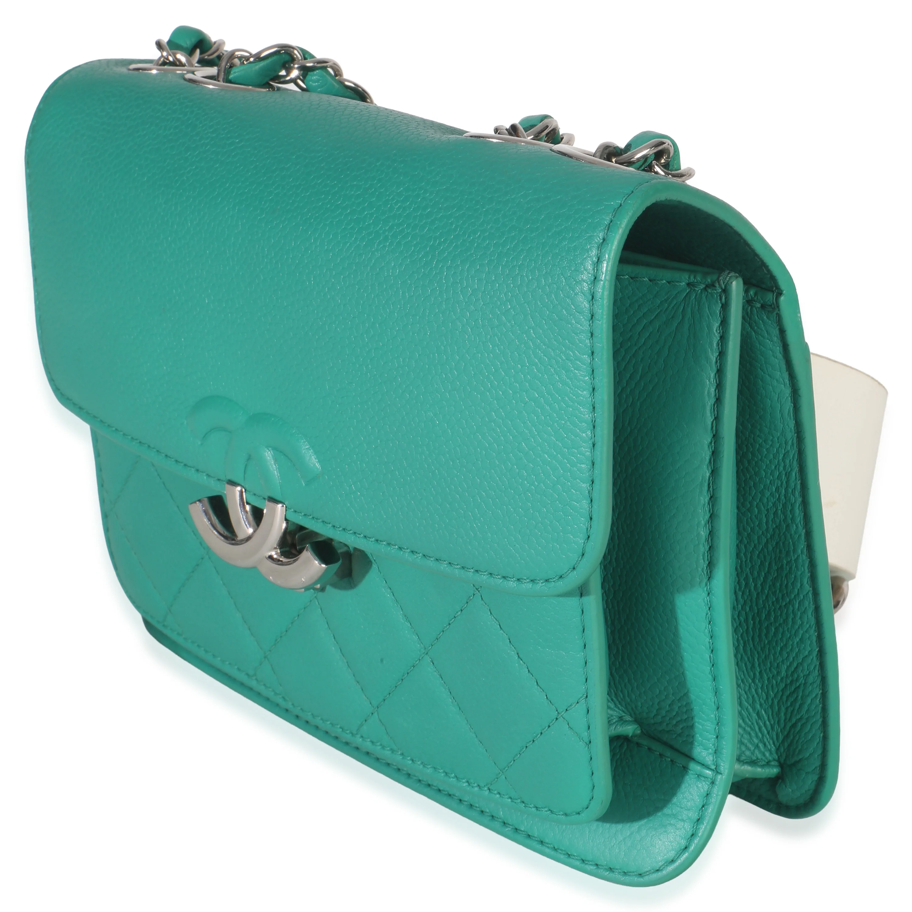 Green Quilted Calfskin Small CC Box Flap Bag - Image 2