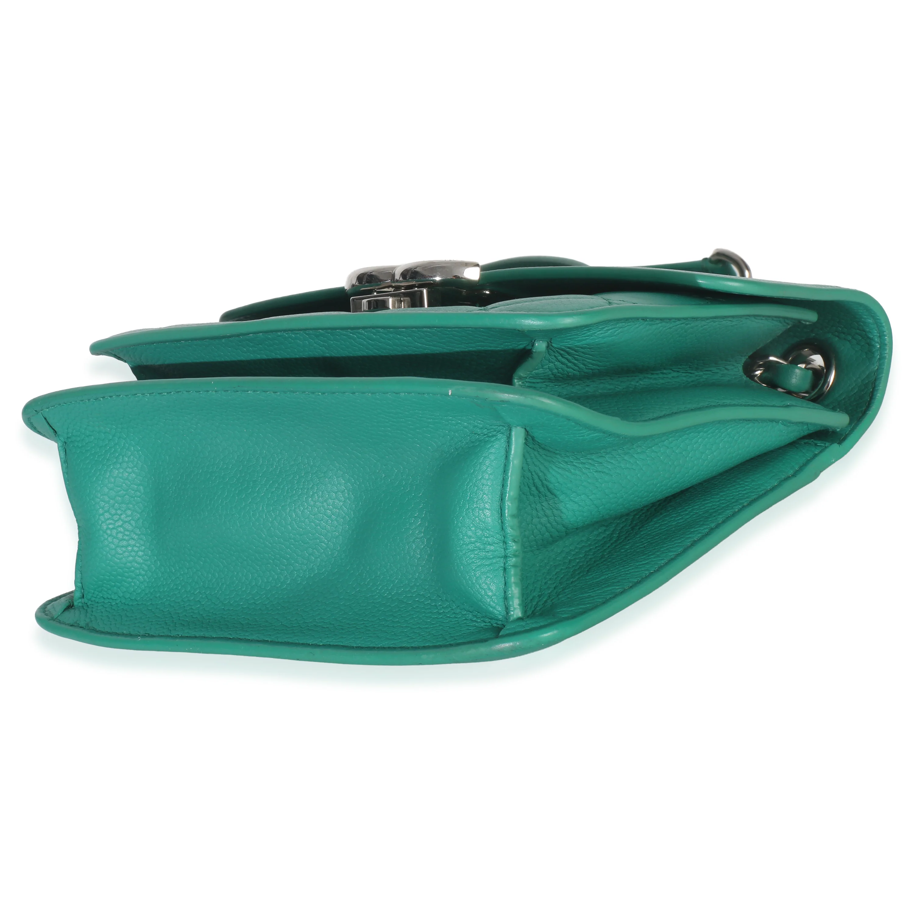 Green Quilted Calfskin Small CC Box Flap Bag - Image 6