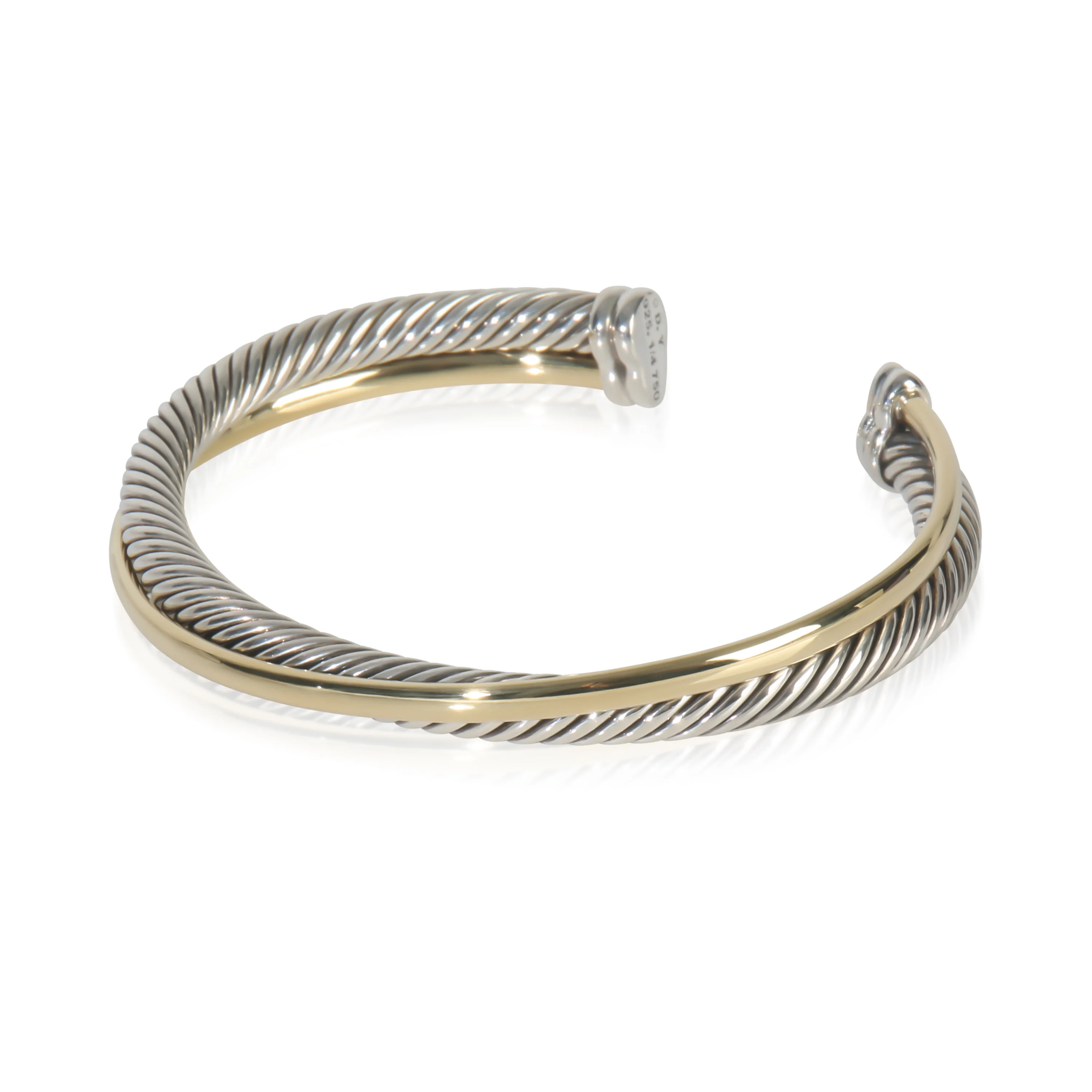 Yellow Gold & Sterling Silver Crossover Bracelet - Image 2