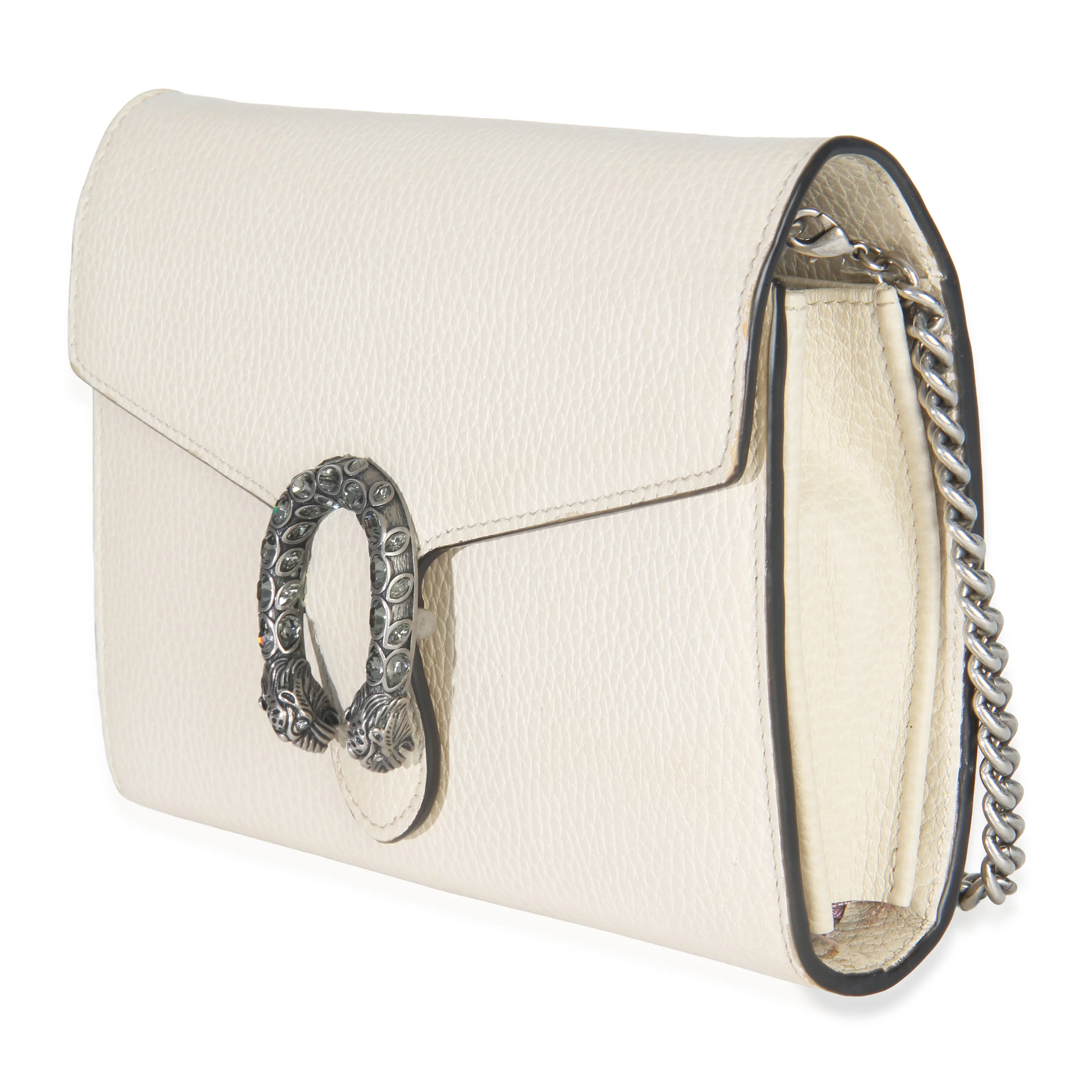 Mystic White Dollar Calfskin Mini Dionysus Chain Wallet - Image 2
