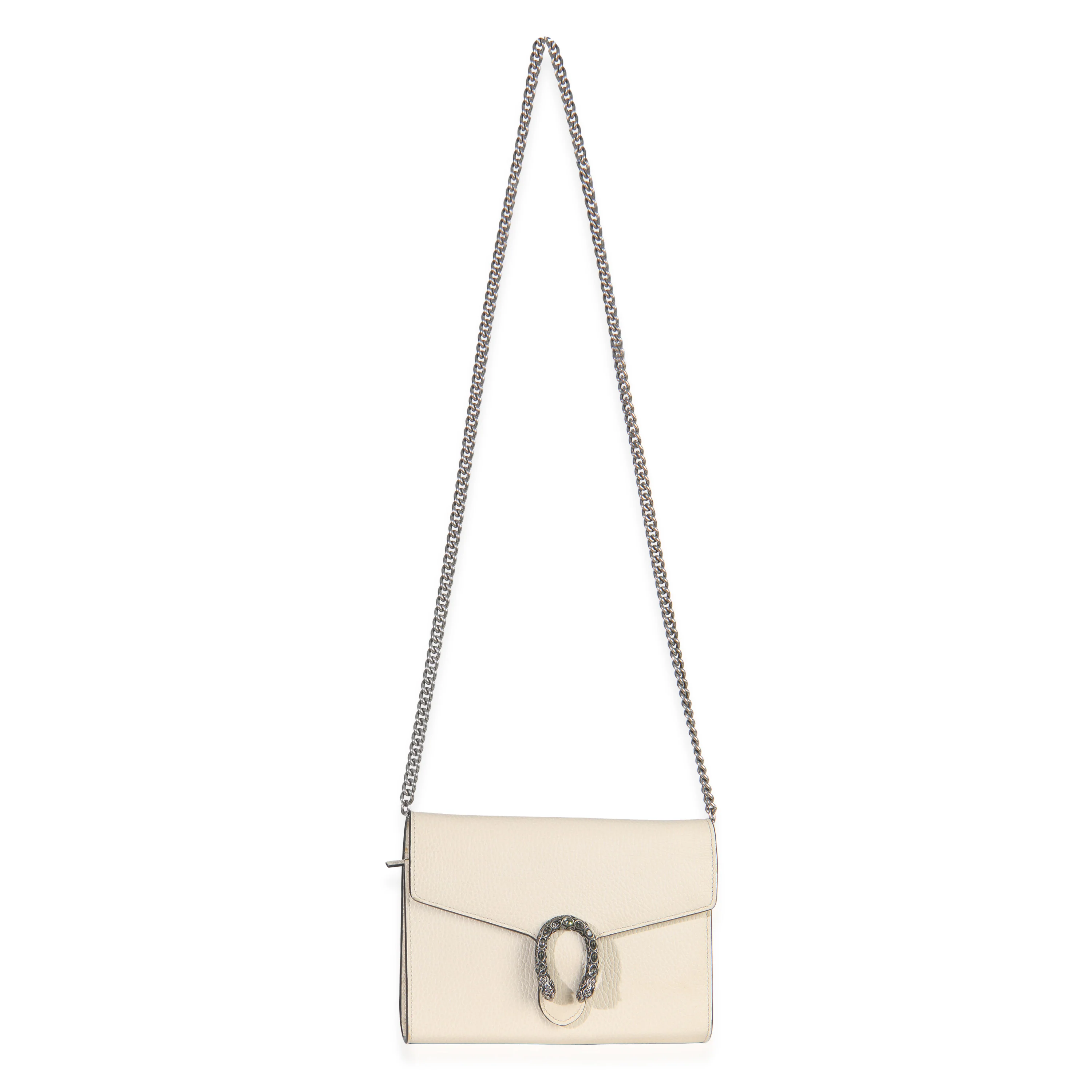 Mystic White Dollar Calfskin Mini Dionysus Chain Wallet - Image 9
