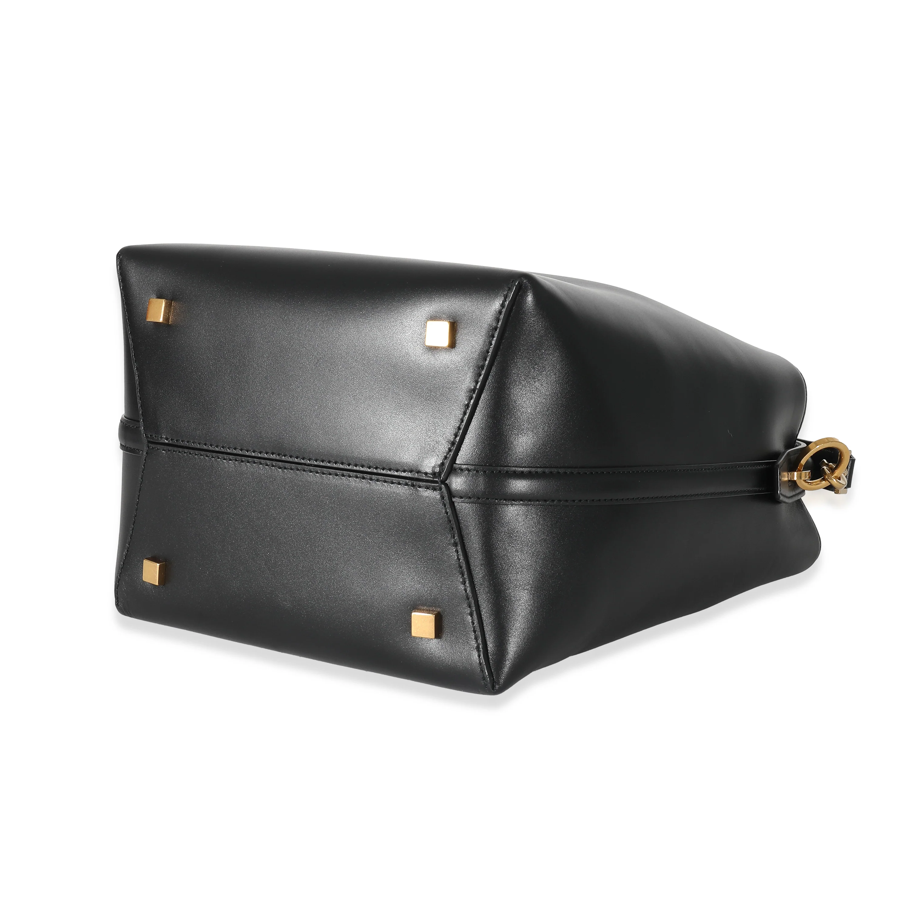 Black Shiny Calfskin Small Le 37 Bucket Bag - Image 4