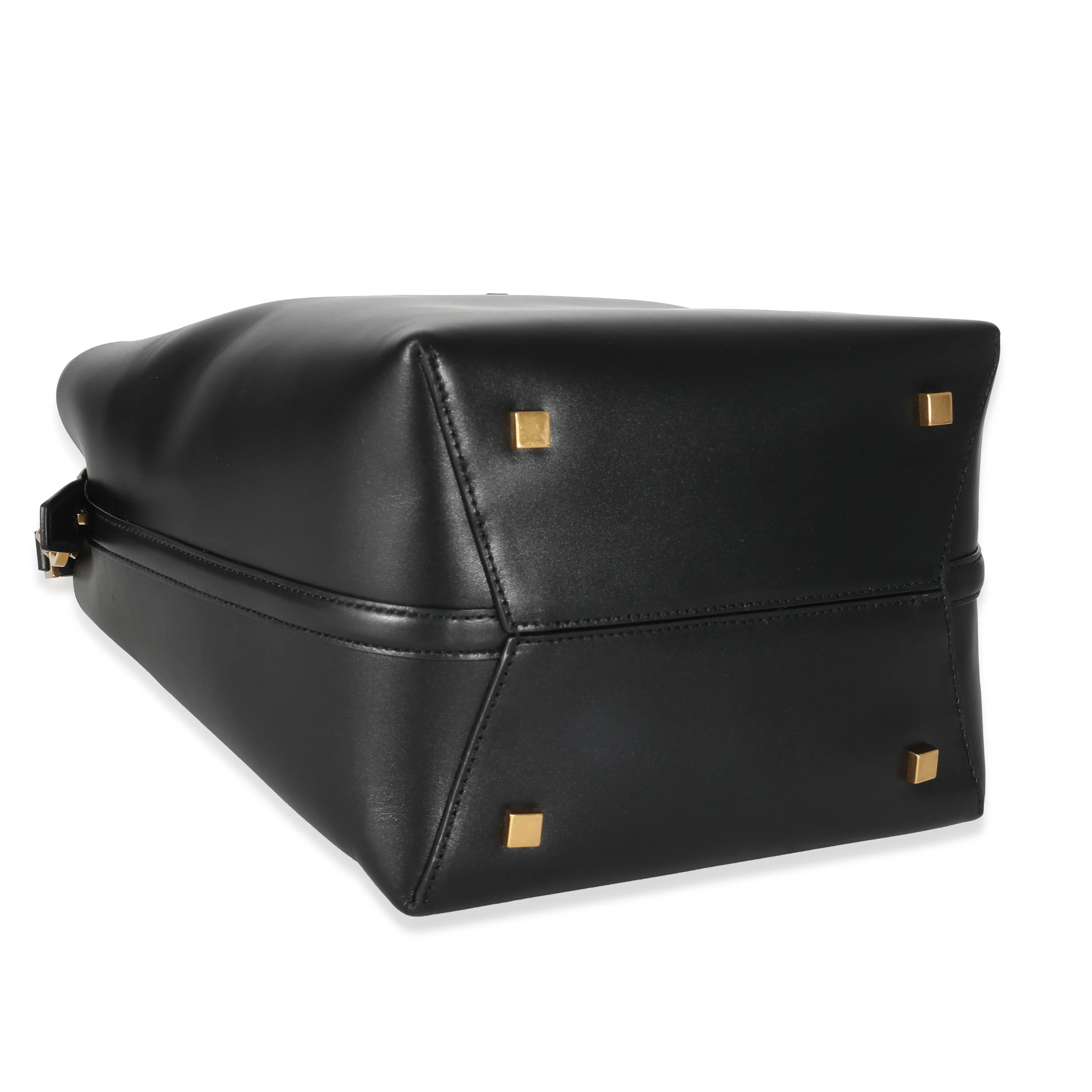 Black Shiny Calfskin Small Le 37 Bucket Bag - Image 7